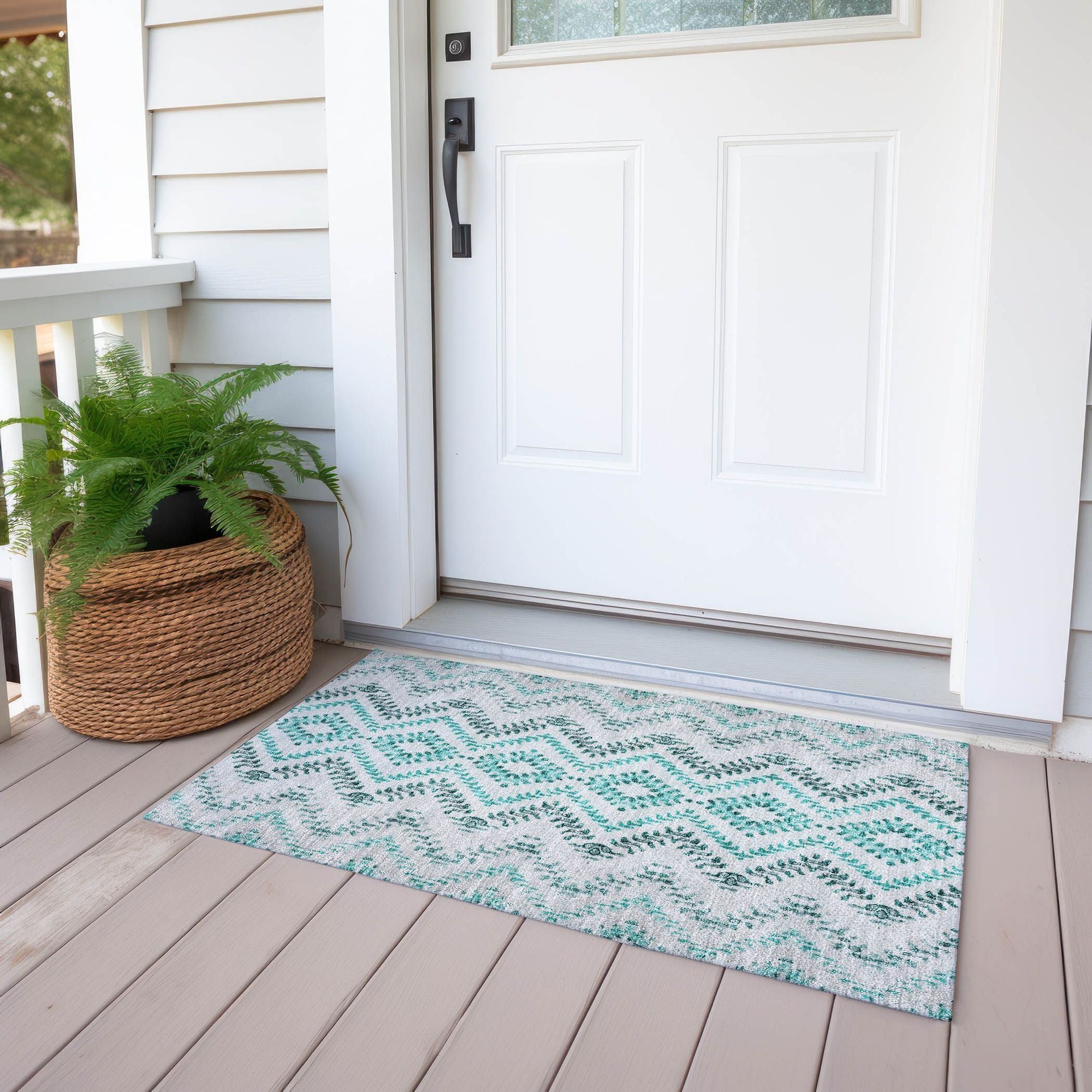 Machine Made ACN684 Teal  Rugs #color_teal 