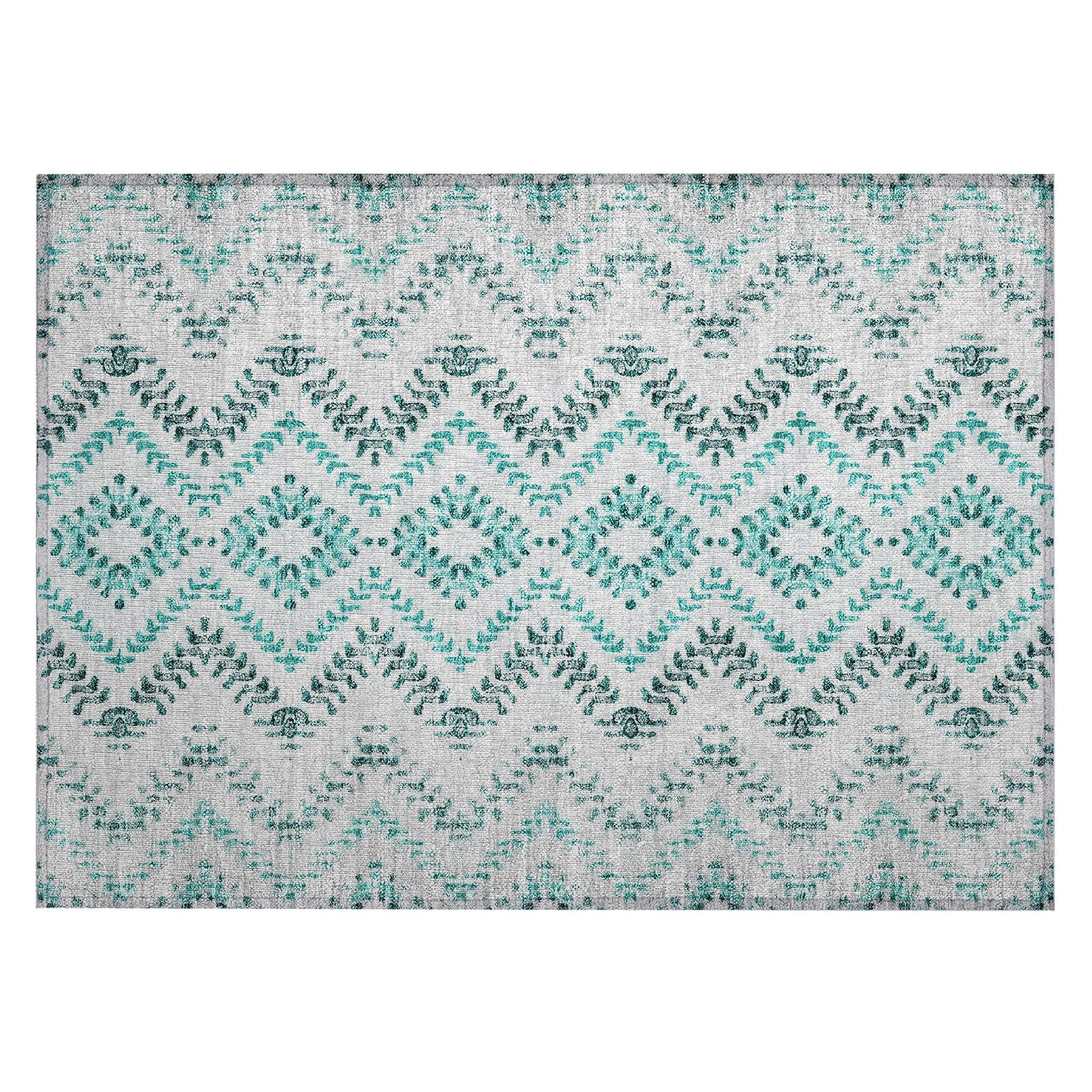 Machine Made ACN684 Teal  Rugs #color_teal 