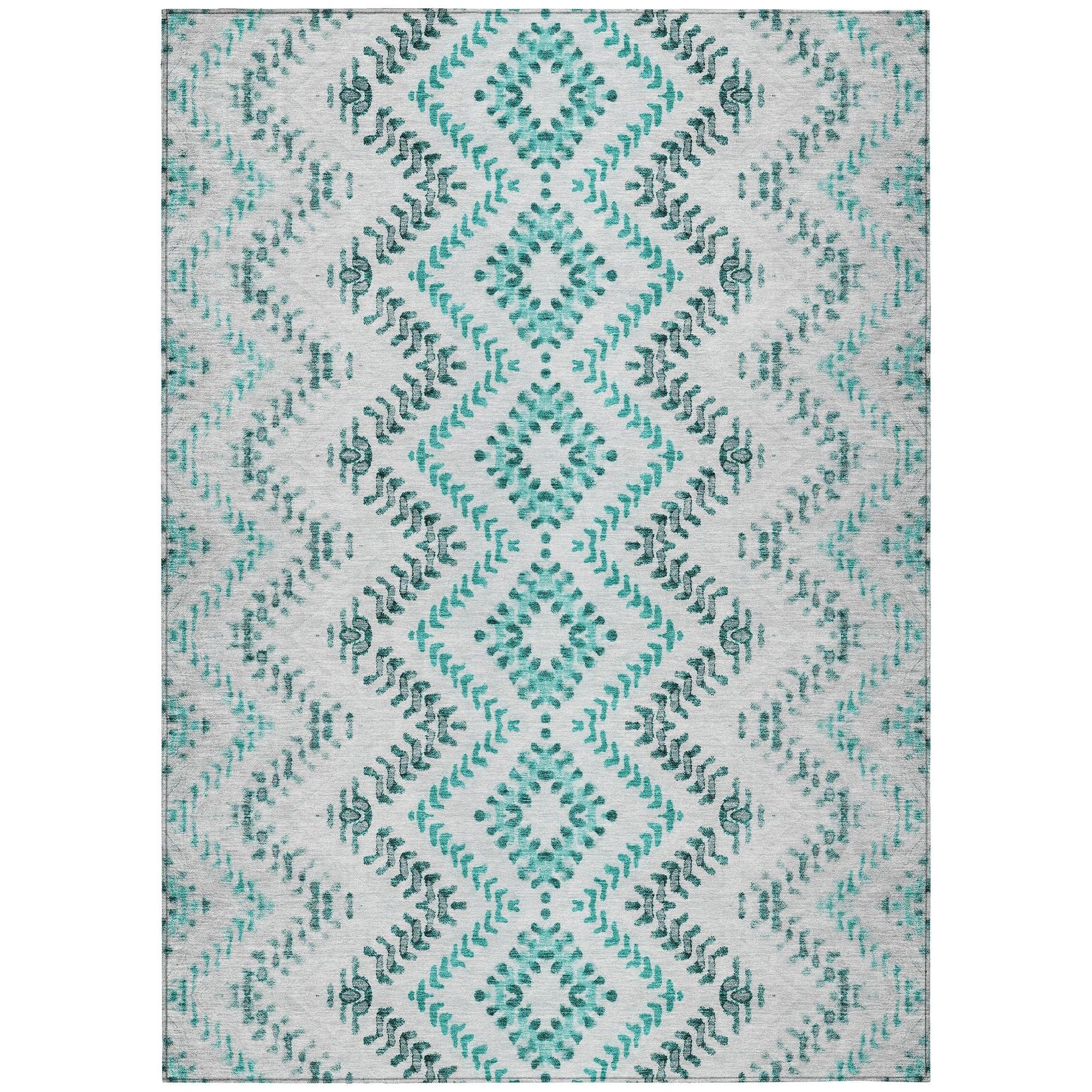 Machine Made ACN684 Teal  Rugs #color_teal 