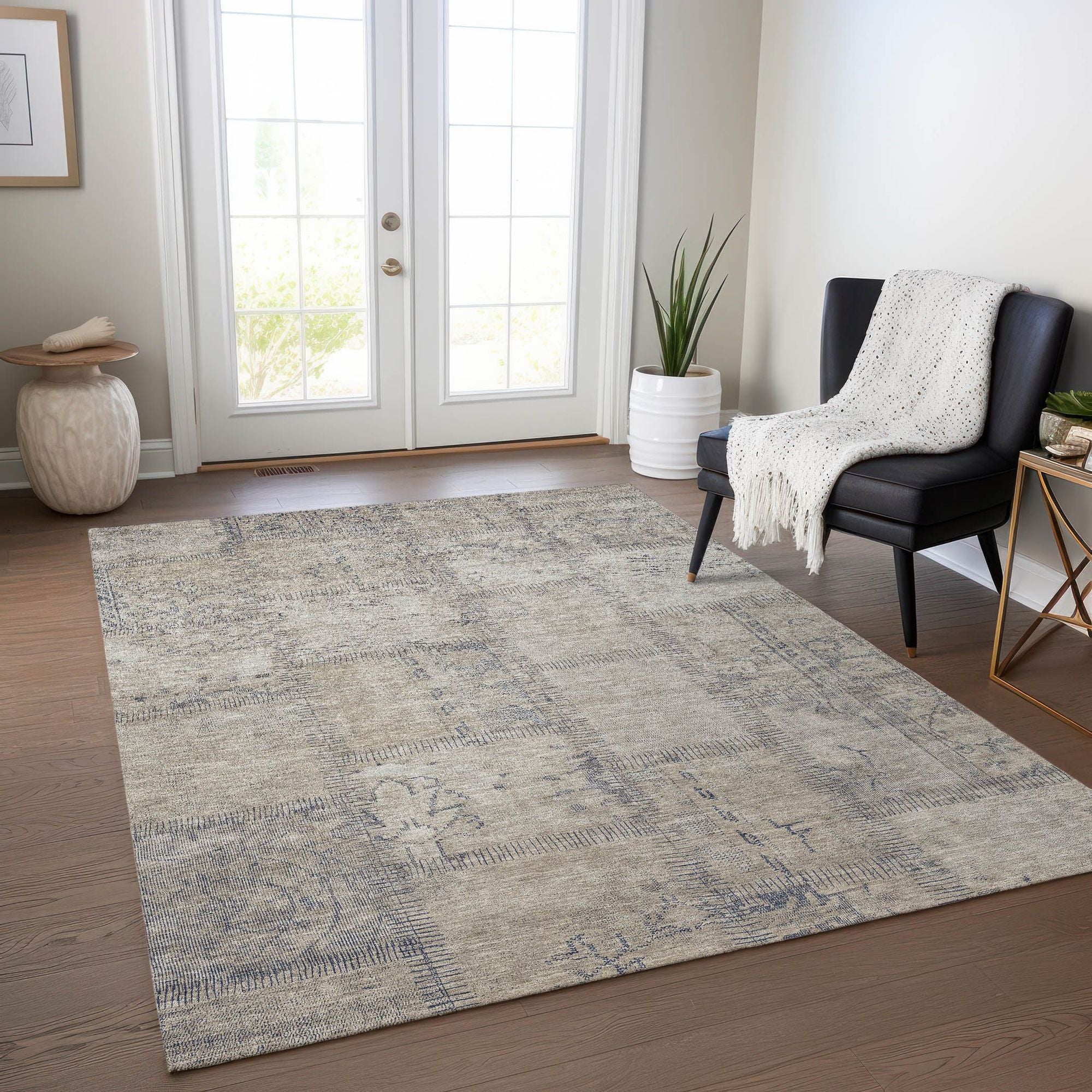 Machine Made ACN685 Beige Brown Rugs #color_beige brown