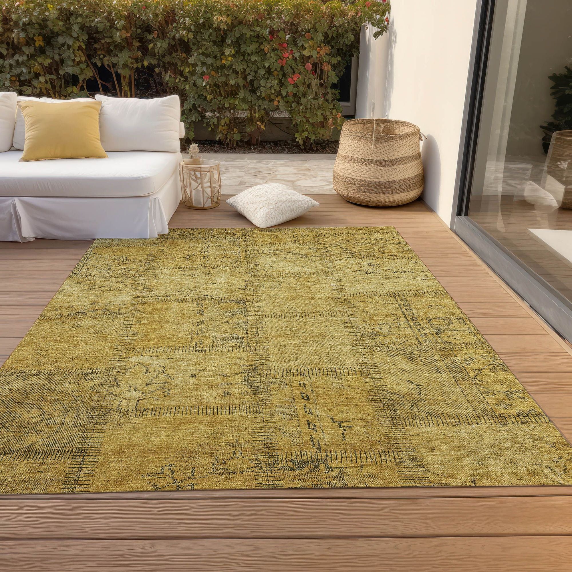 Machine Made ACN685 Gold  Rugs #color_gold 