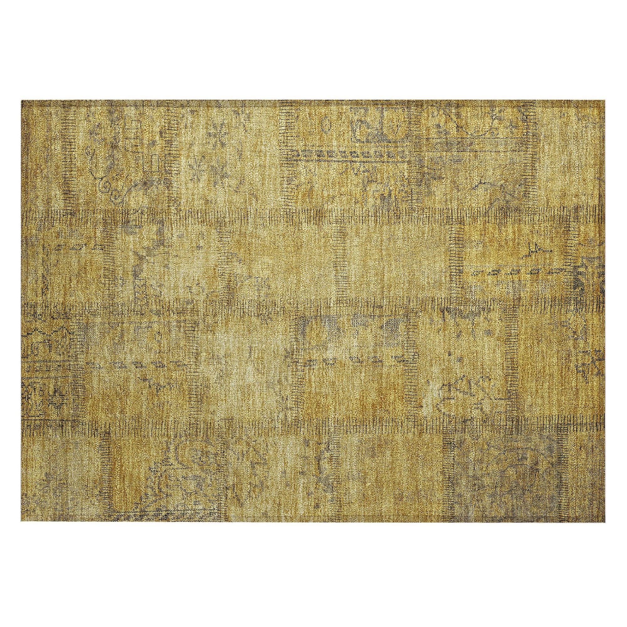 Machine Made ACN685 Gold  Rugs #color_gold 