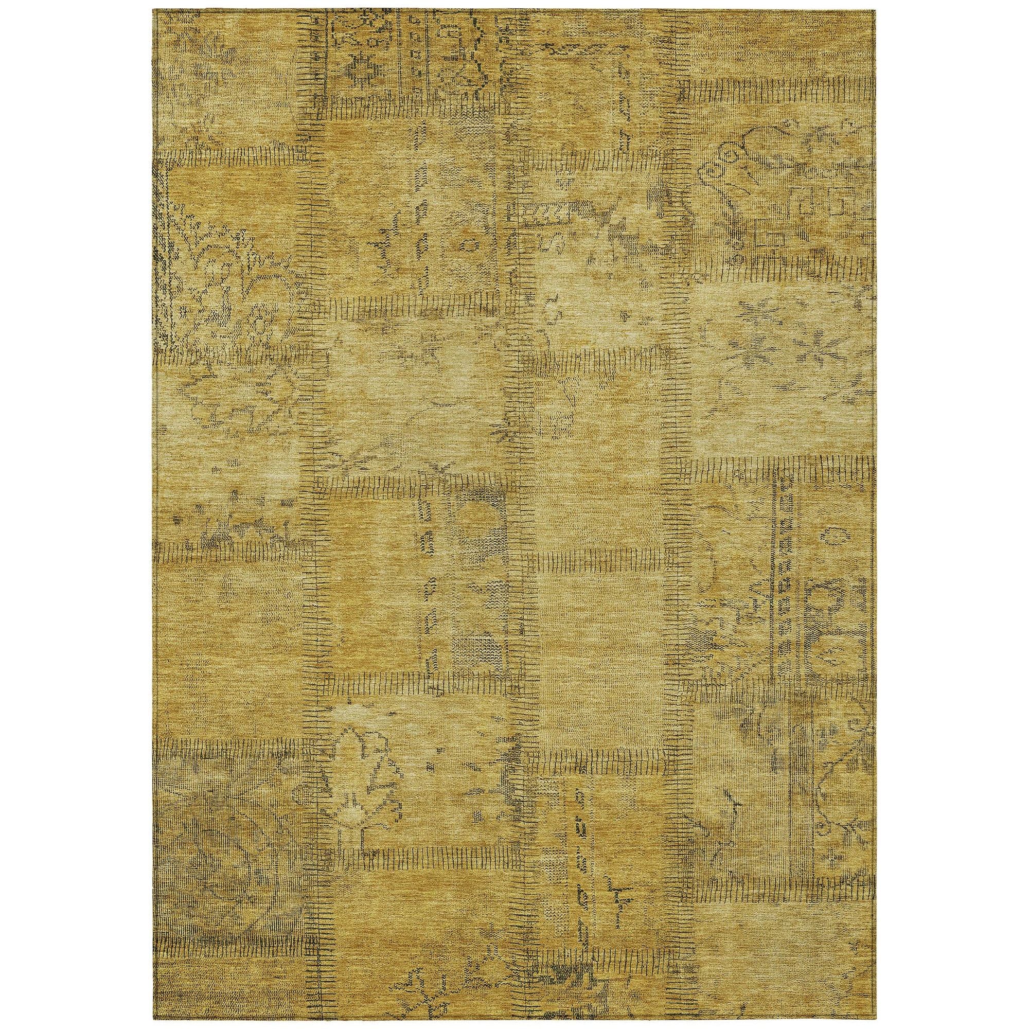 Machine Made ACN685 Gold  Rugs #color_gold 