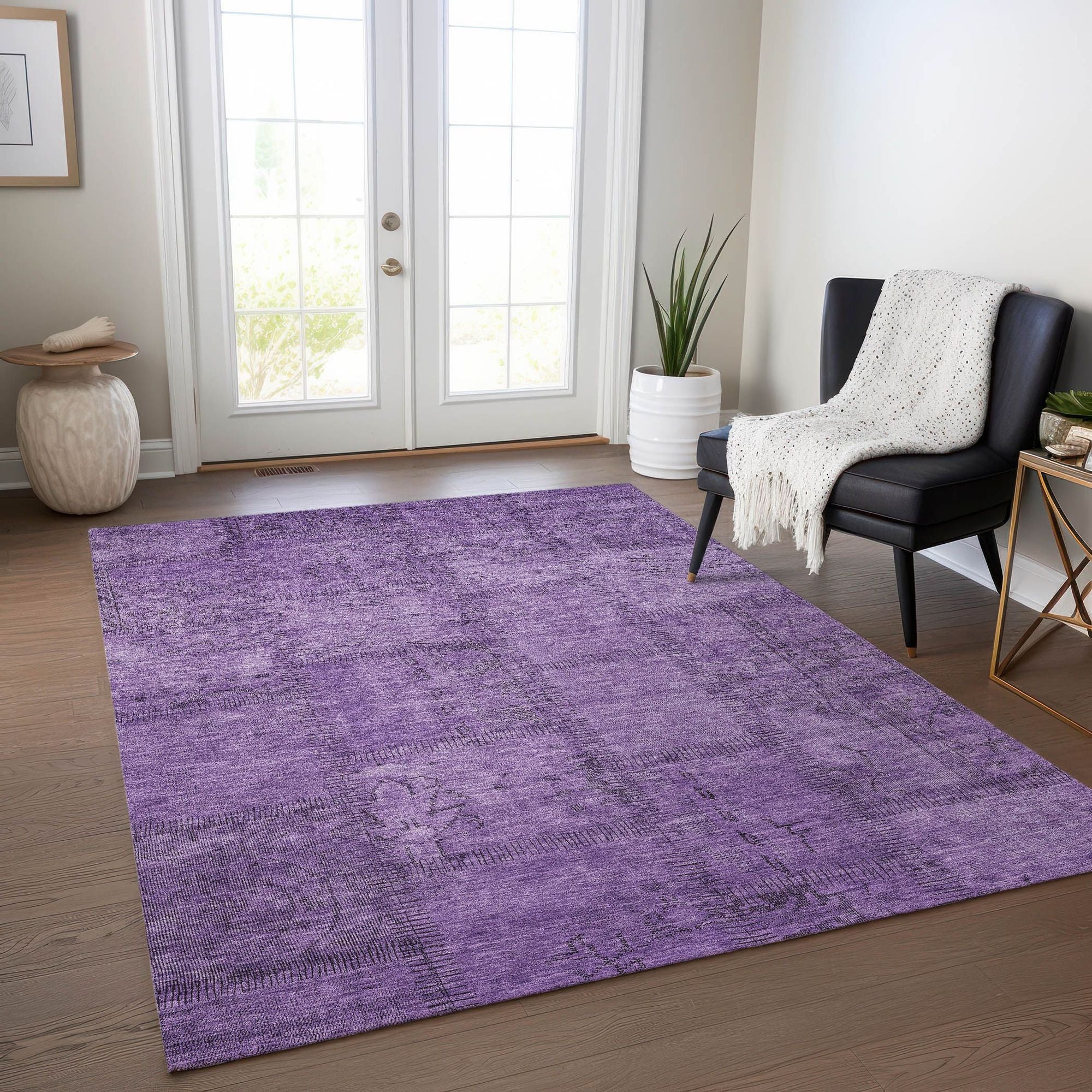 Machine Made ACN685 Purple  Rugs #color_purple 