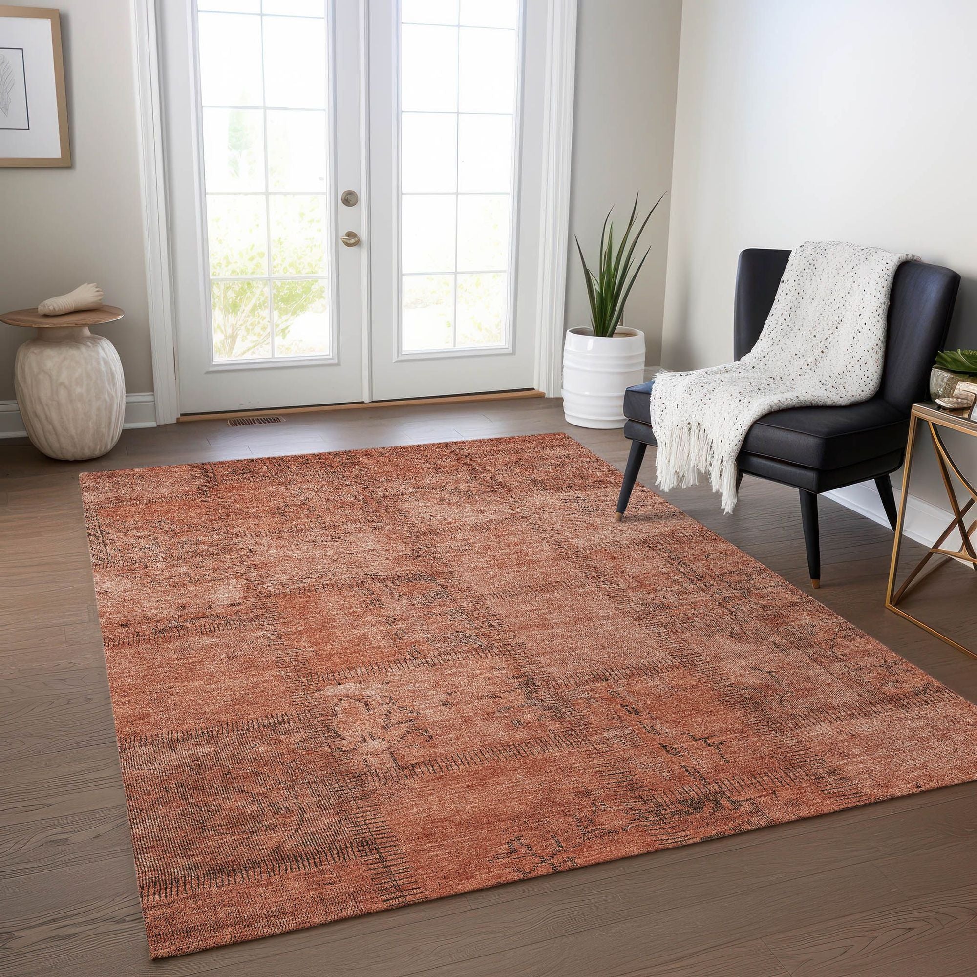 Machine Made ACN685 Salmon Orange Rugs #color_salmon orange