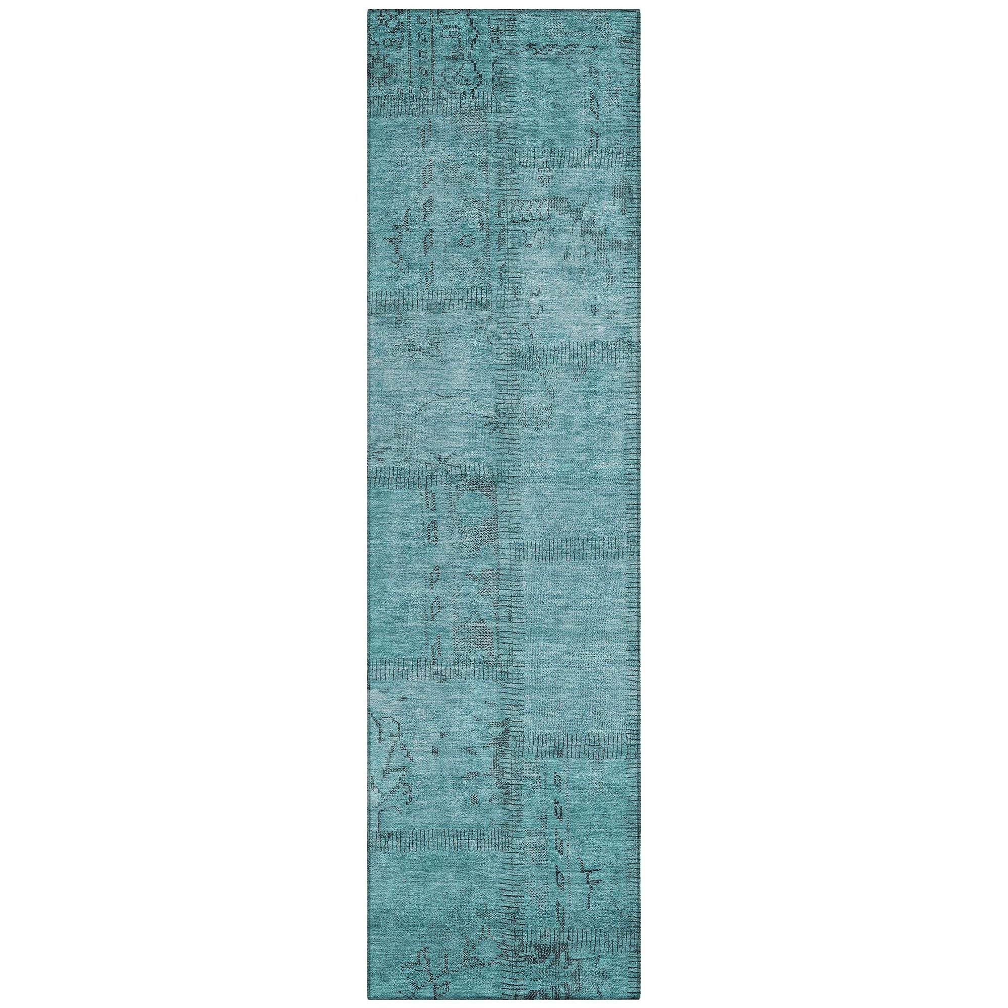 Machine Made ACN685 Teal  Rugs #color_teal 