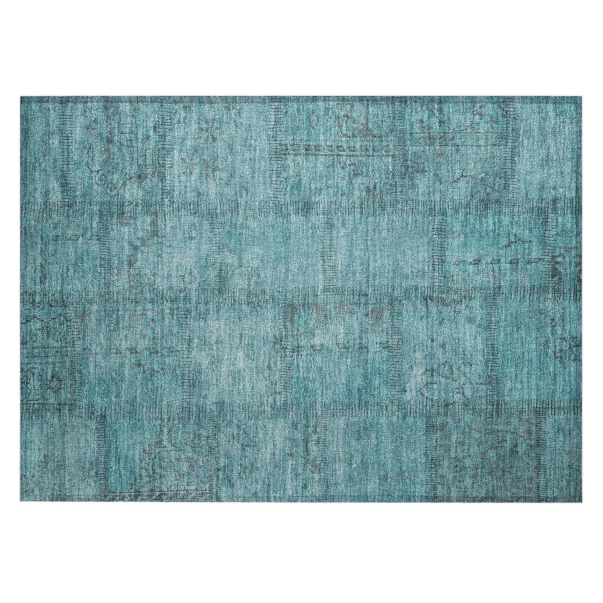 Machine Made ACN685 Teal  Rugs #color_teal 