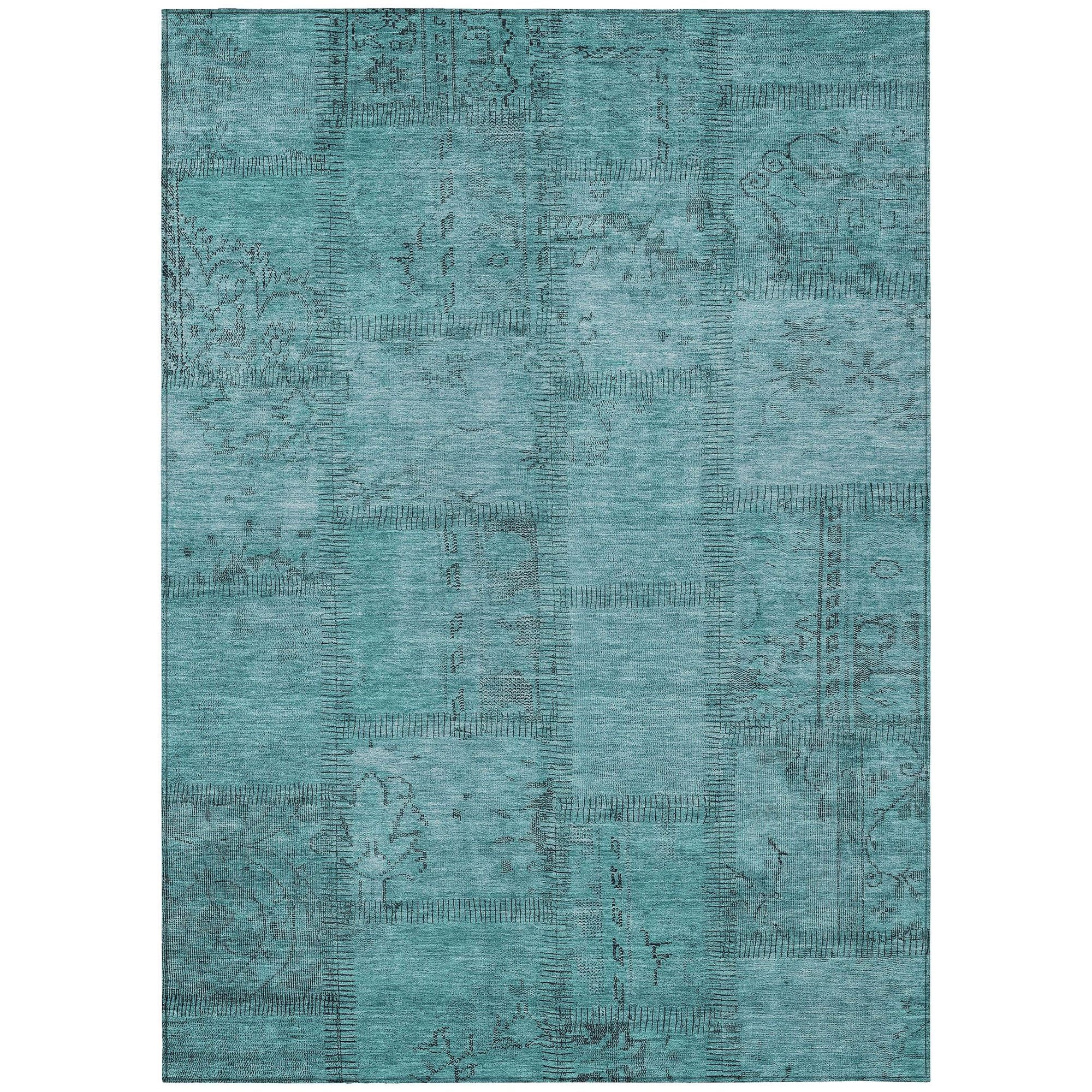 Machine Made ACN685 Teal  Rugs #color_teal 