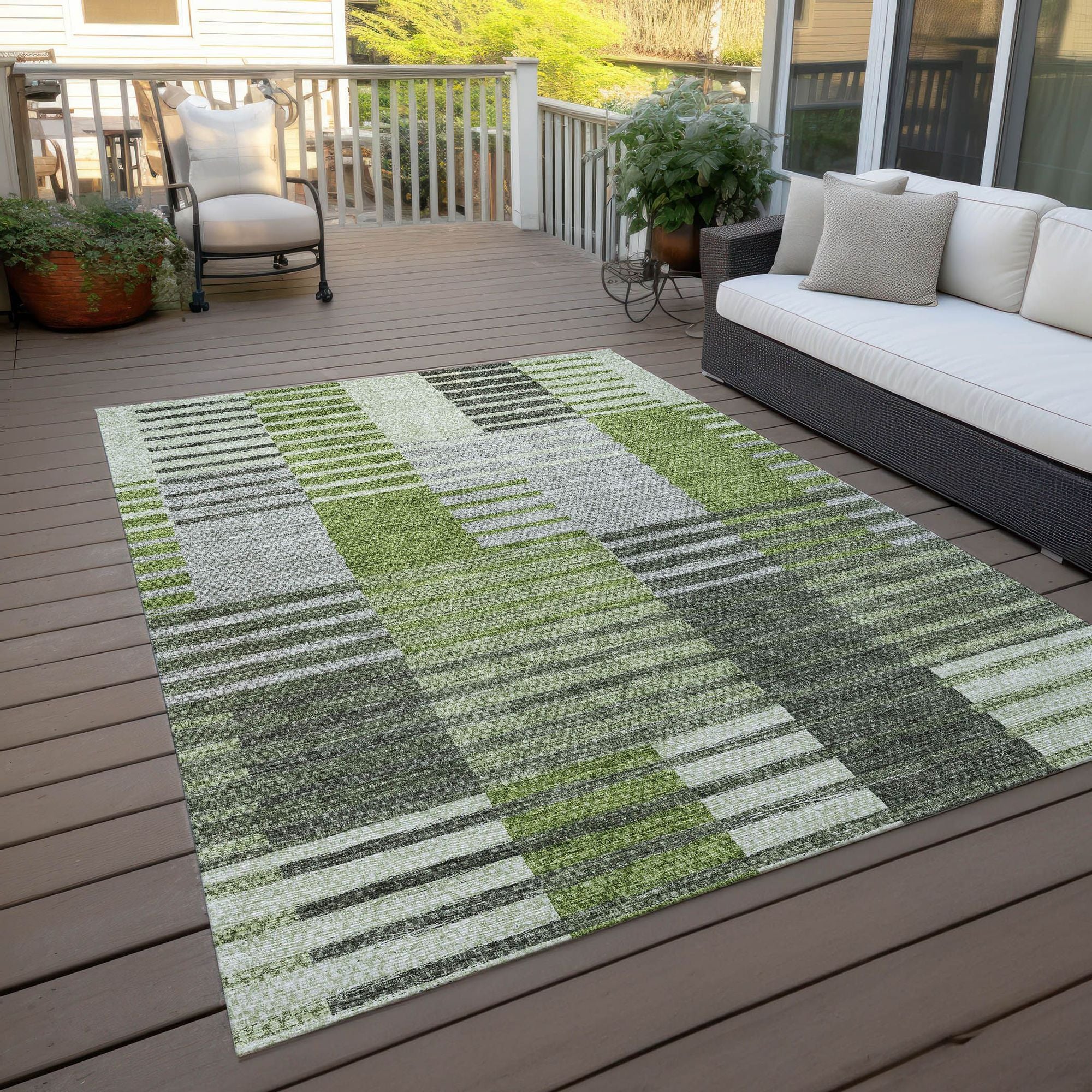 Machine Made ACN687 Green  Rugs #color_green 