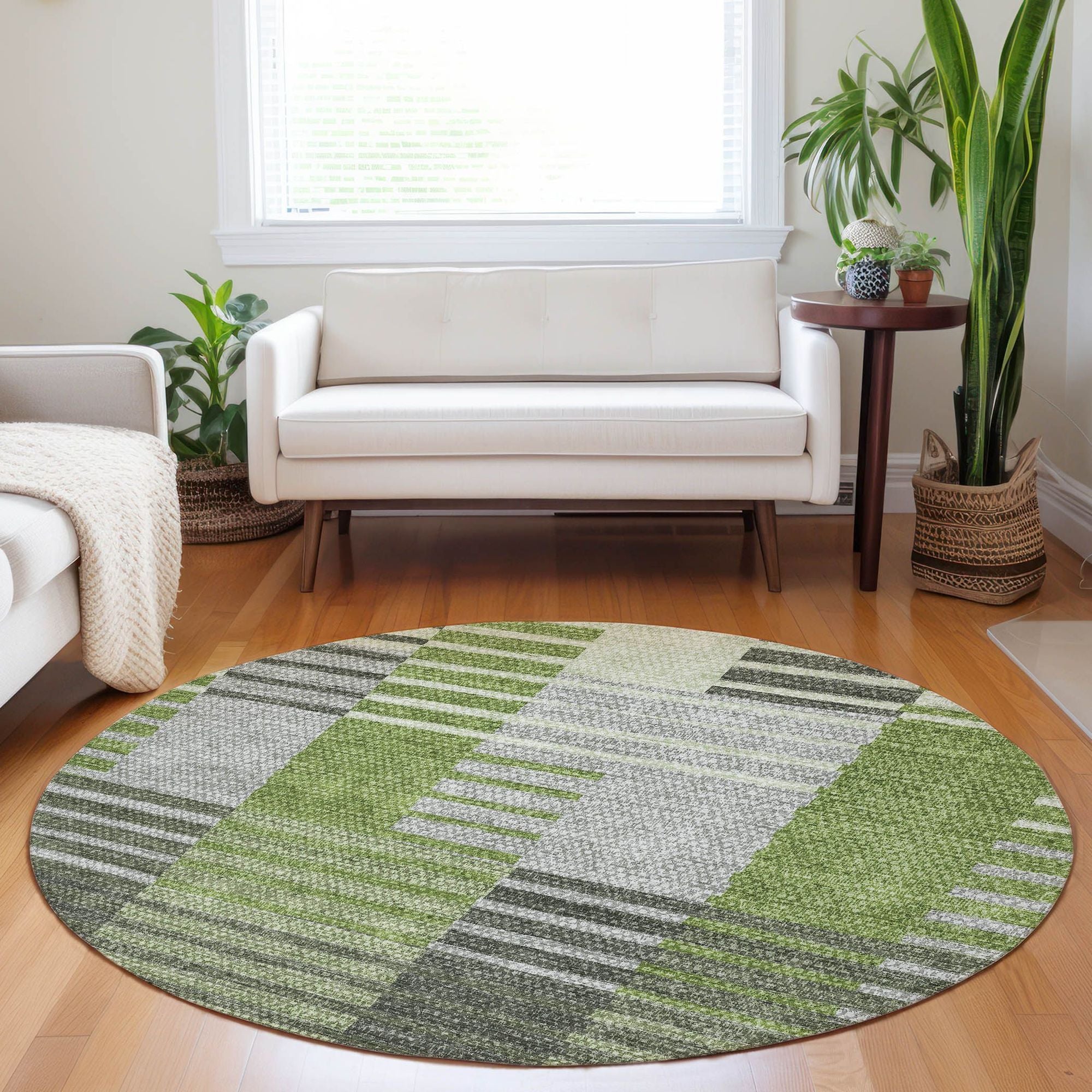 Machine Made ACN687 Green  Rugs #color_green 