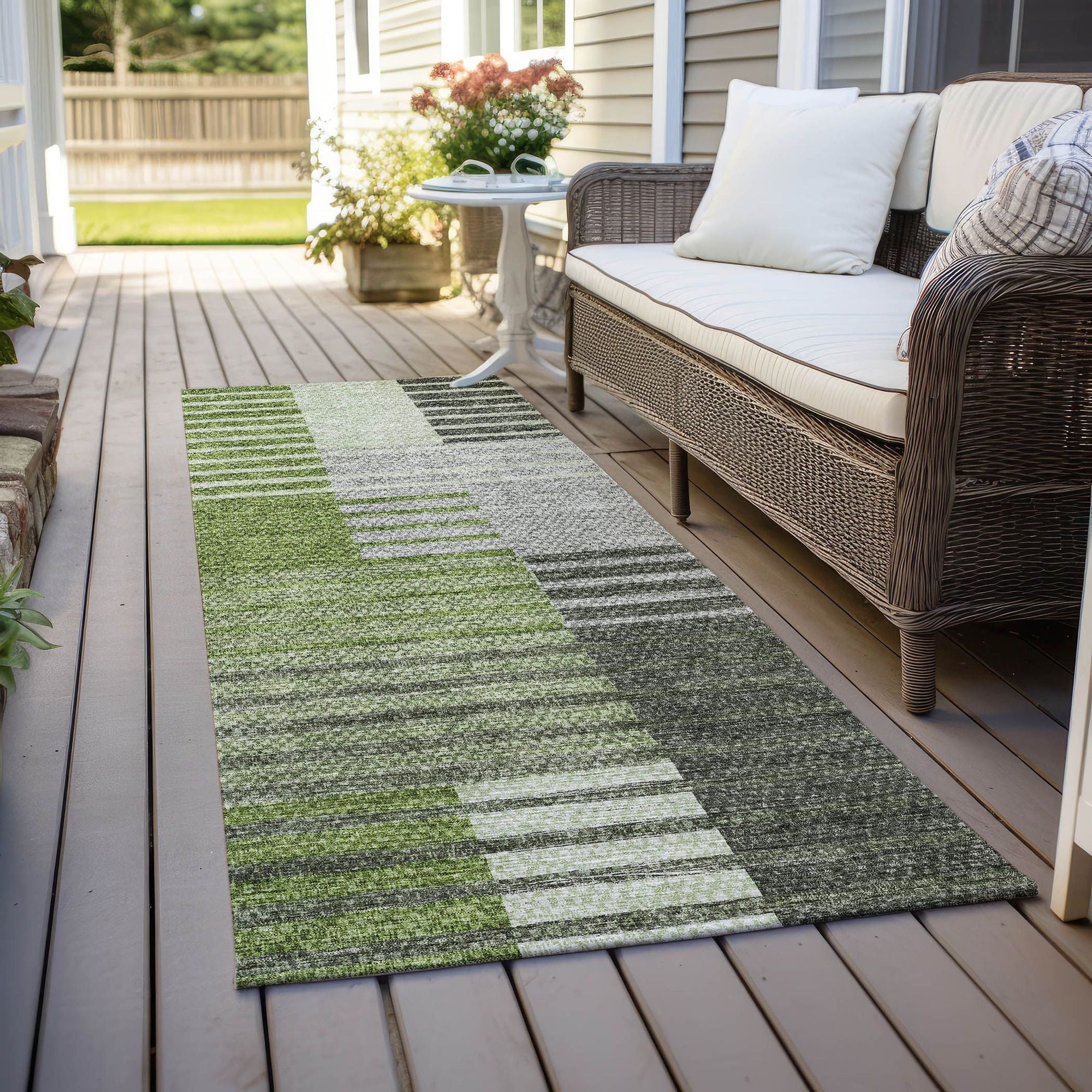 Machine Made ACN687 Green  Rugs #color_green 