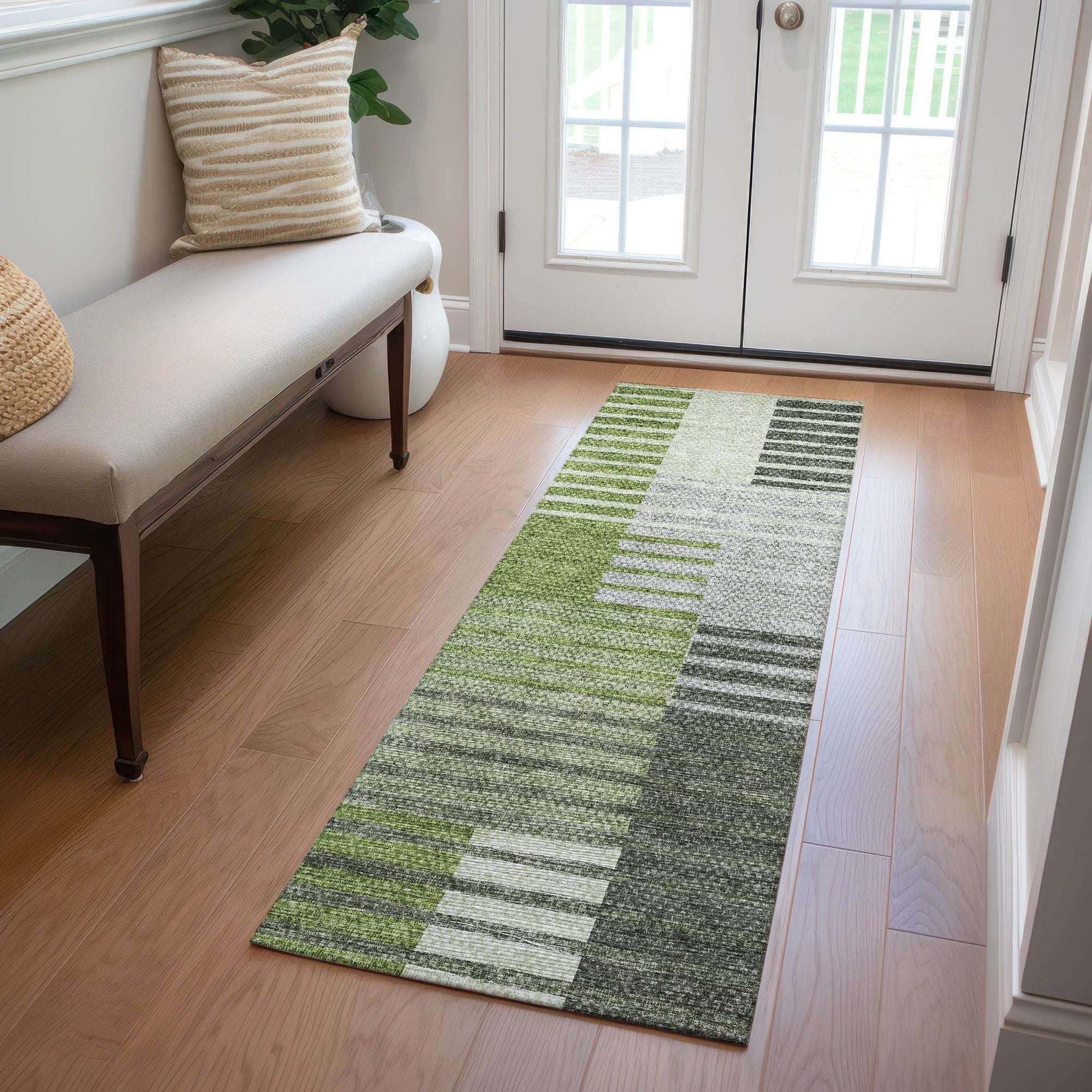 Machine Made ACN687 Green  Rugs #color_green 