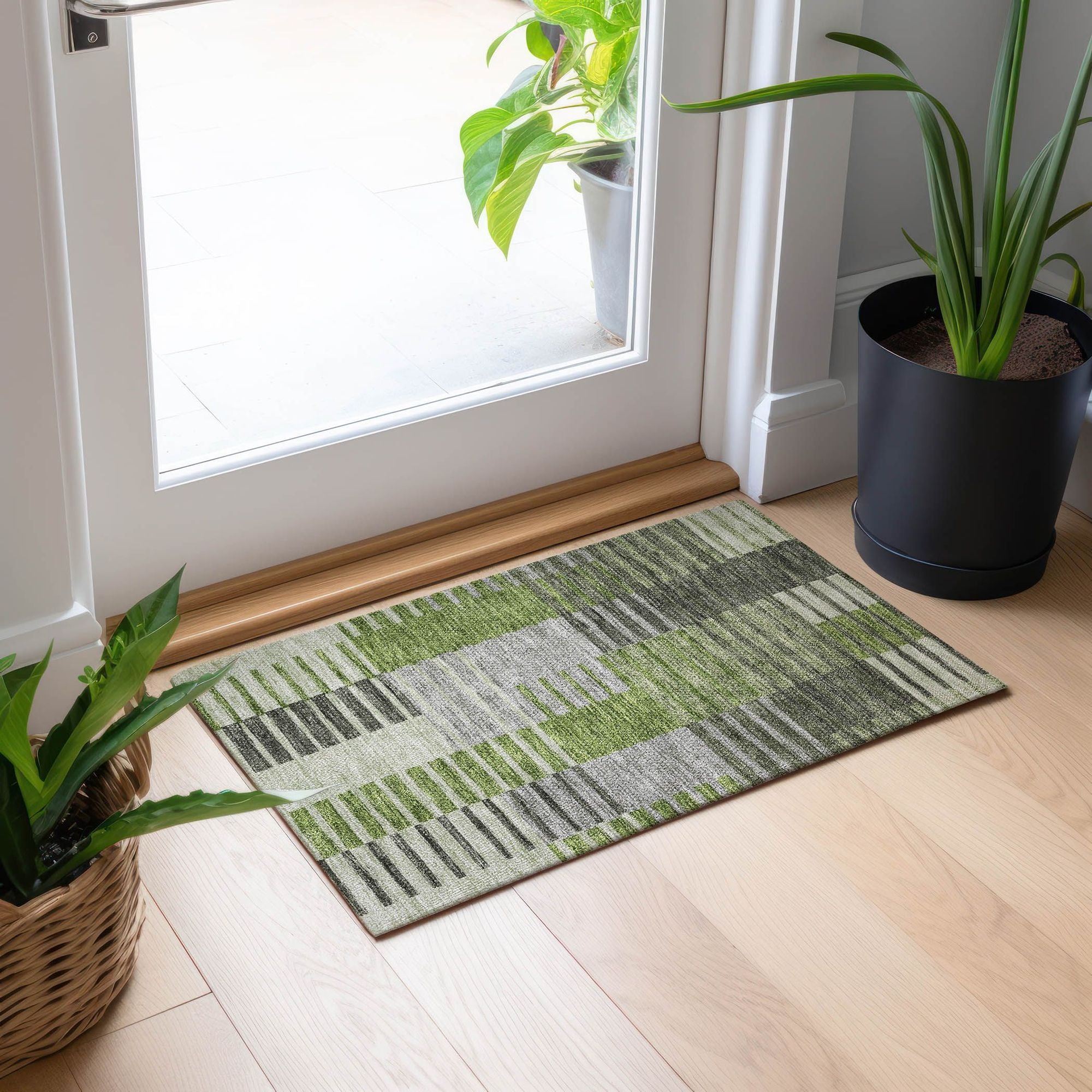 Machine Made ACN687 Green  Rugs #color_green 