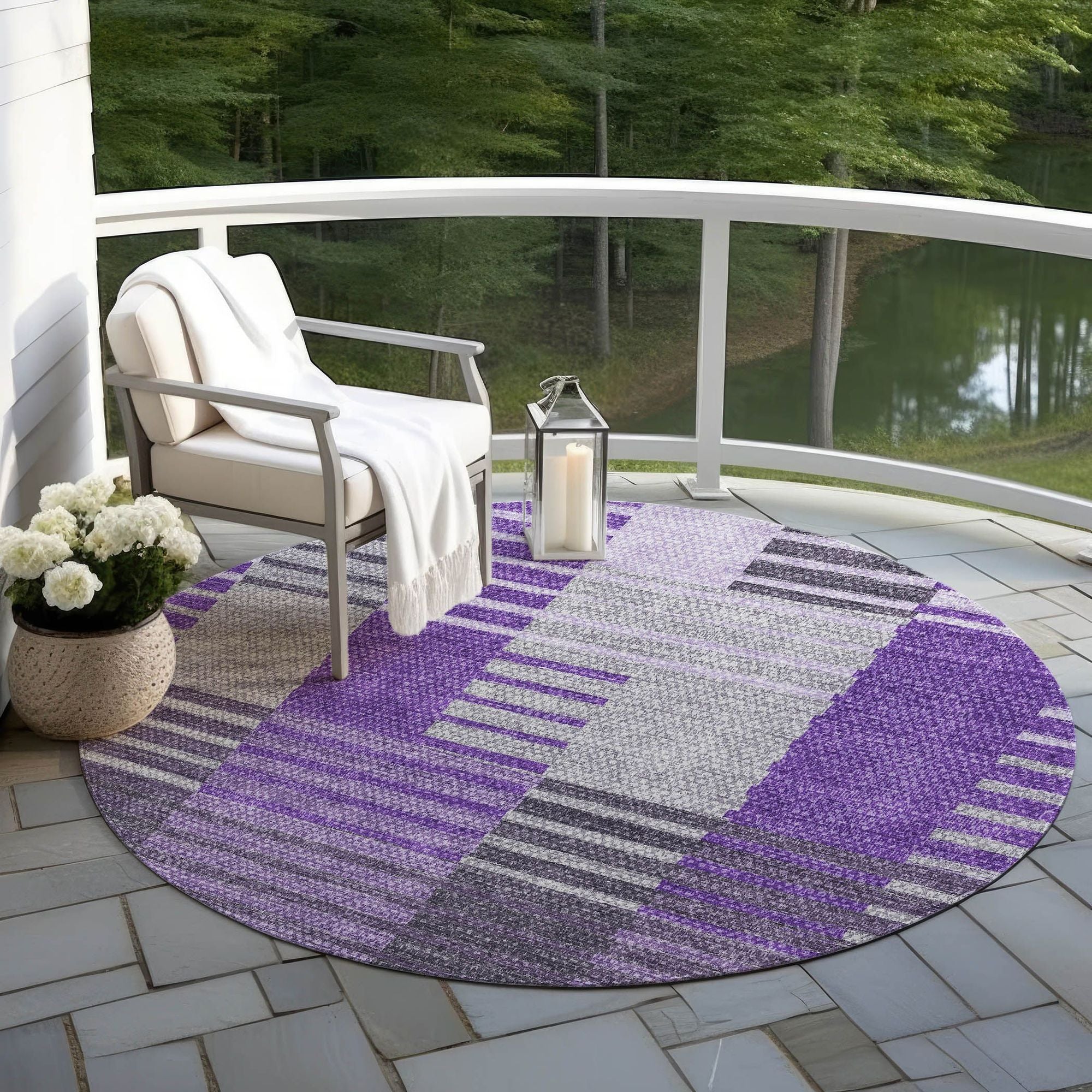 Machine Made ACN687 Purple  Rugs #color_purple 