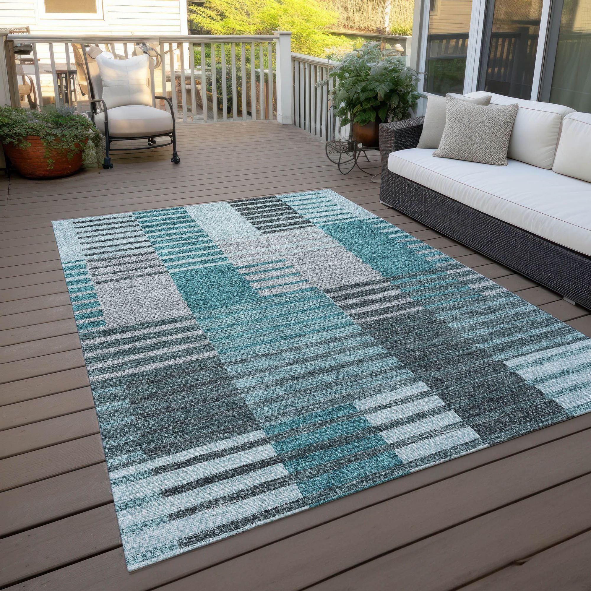 Machine Made ACN687 Teal  Rugs #color_teal 