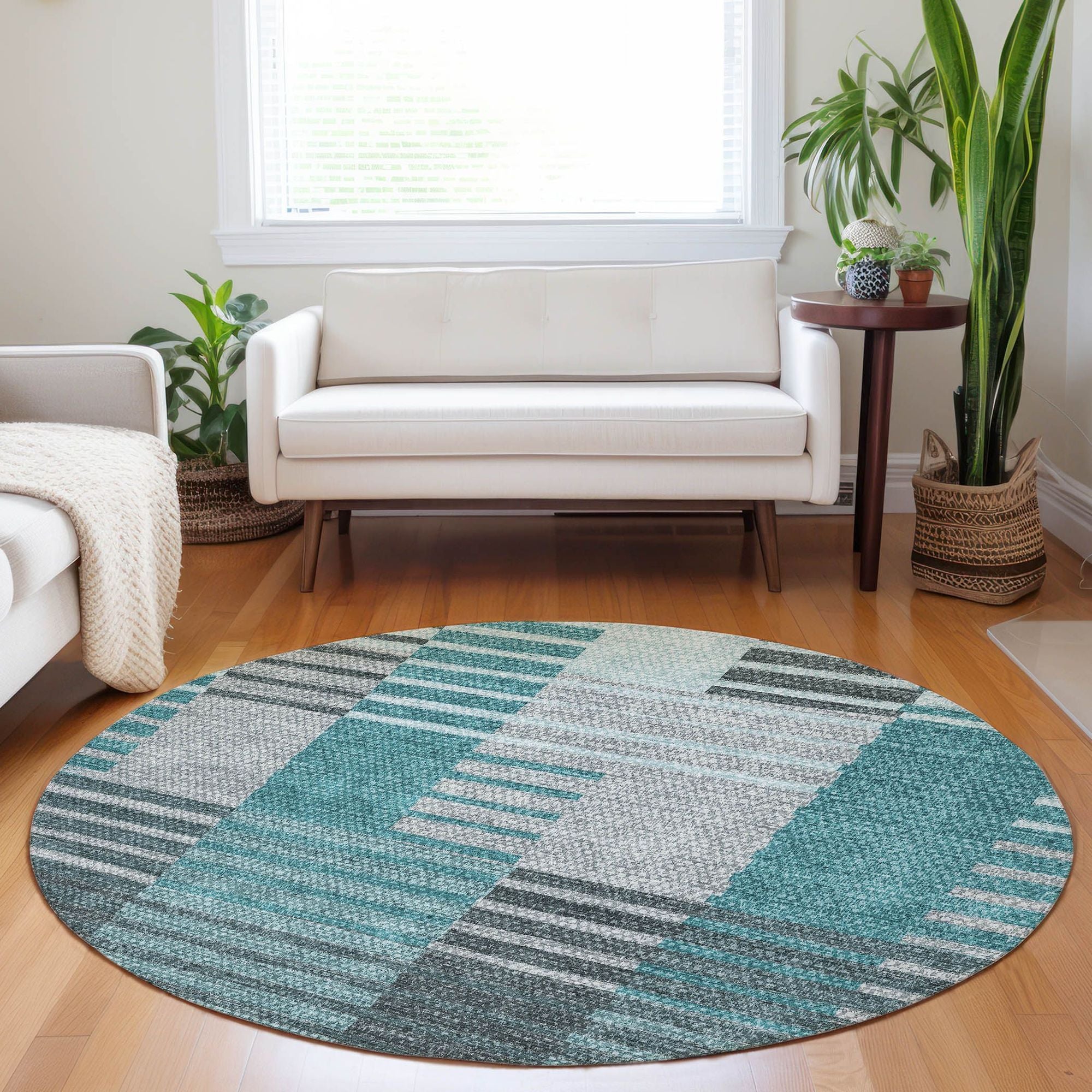 Machine Made ACN687 Teal  Rugs #color_teal 