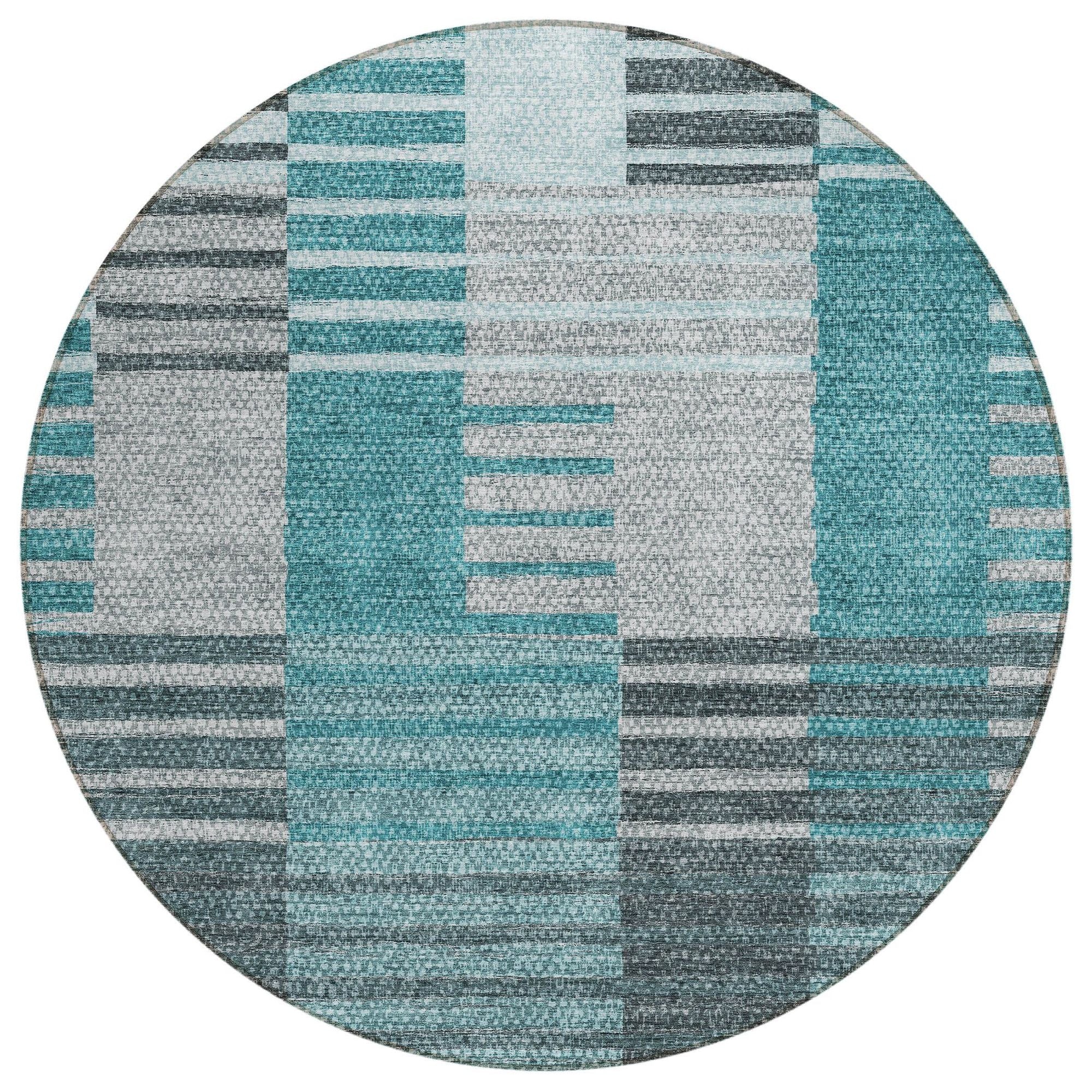 Machine Made ACN687 Teal  Rugs #color_teal 