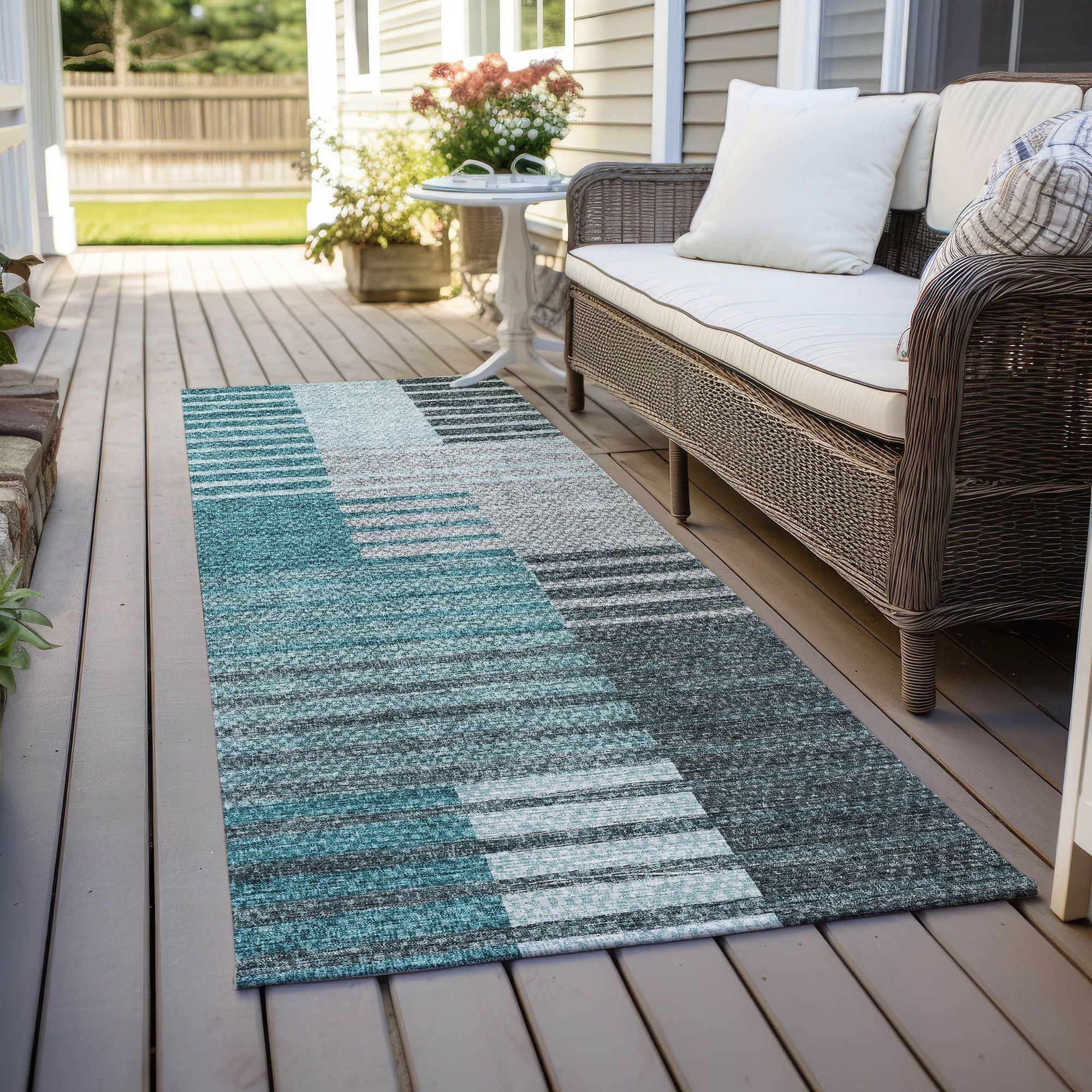 Machine Made ACN687 Teal  Rugs #color_teal 