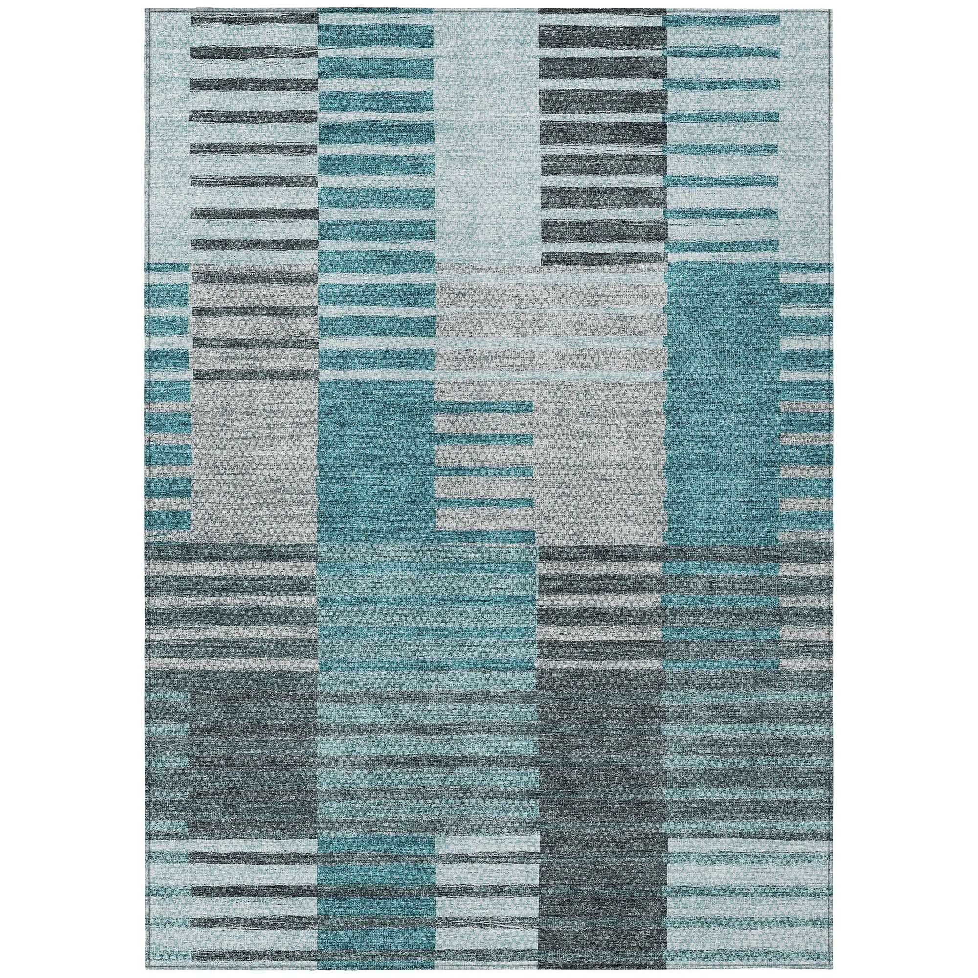 Machine Made ACN687 Teal  Rugs #color_teal 