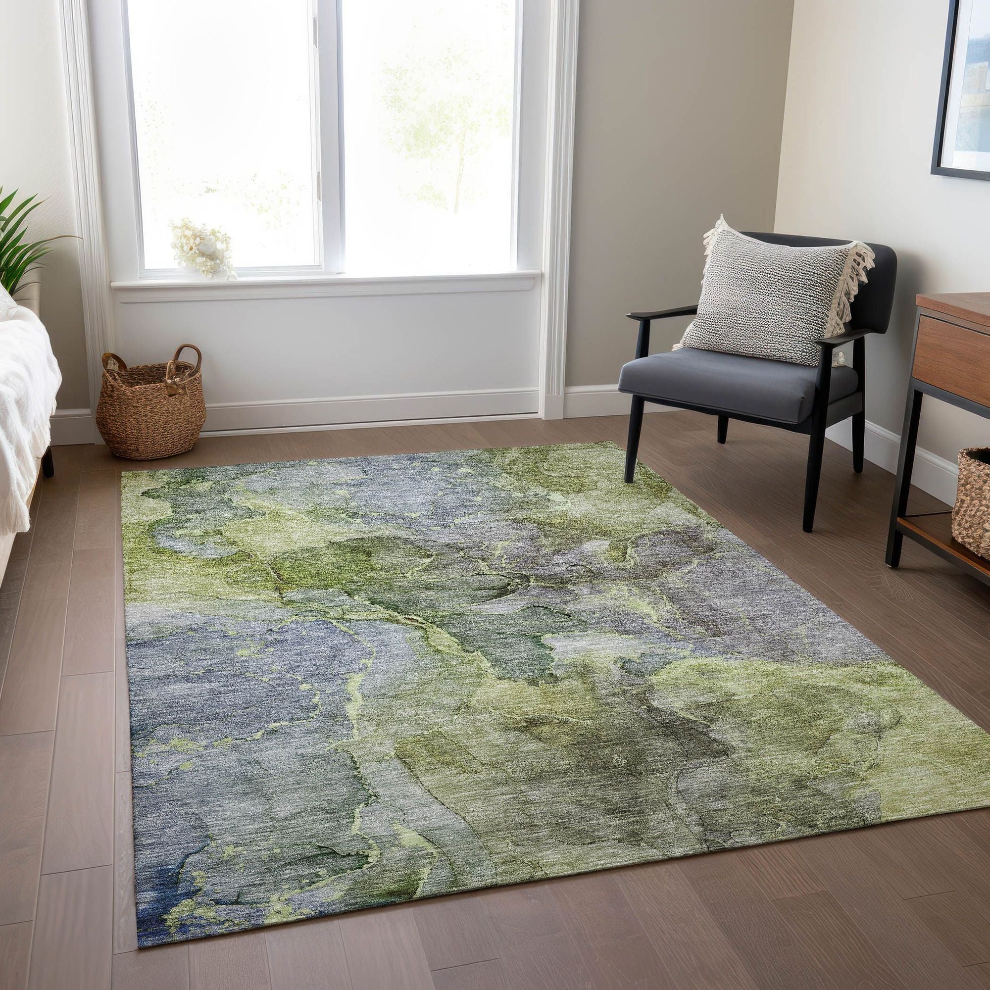 Machine Made ACN689 Olive Green Rugs #color_olive green