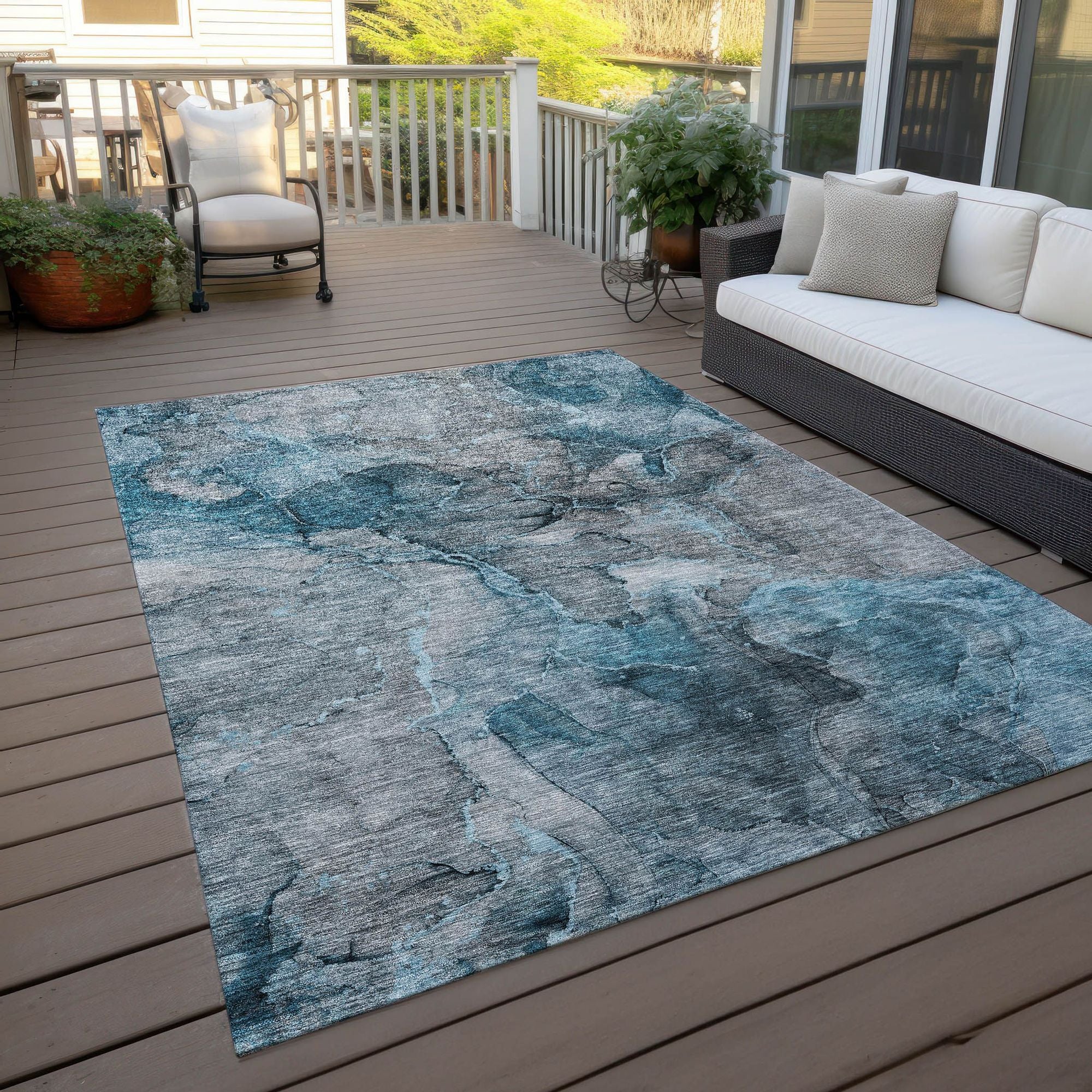 Machine Made ACN689 Teal  Rugs #color_teal 