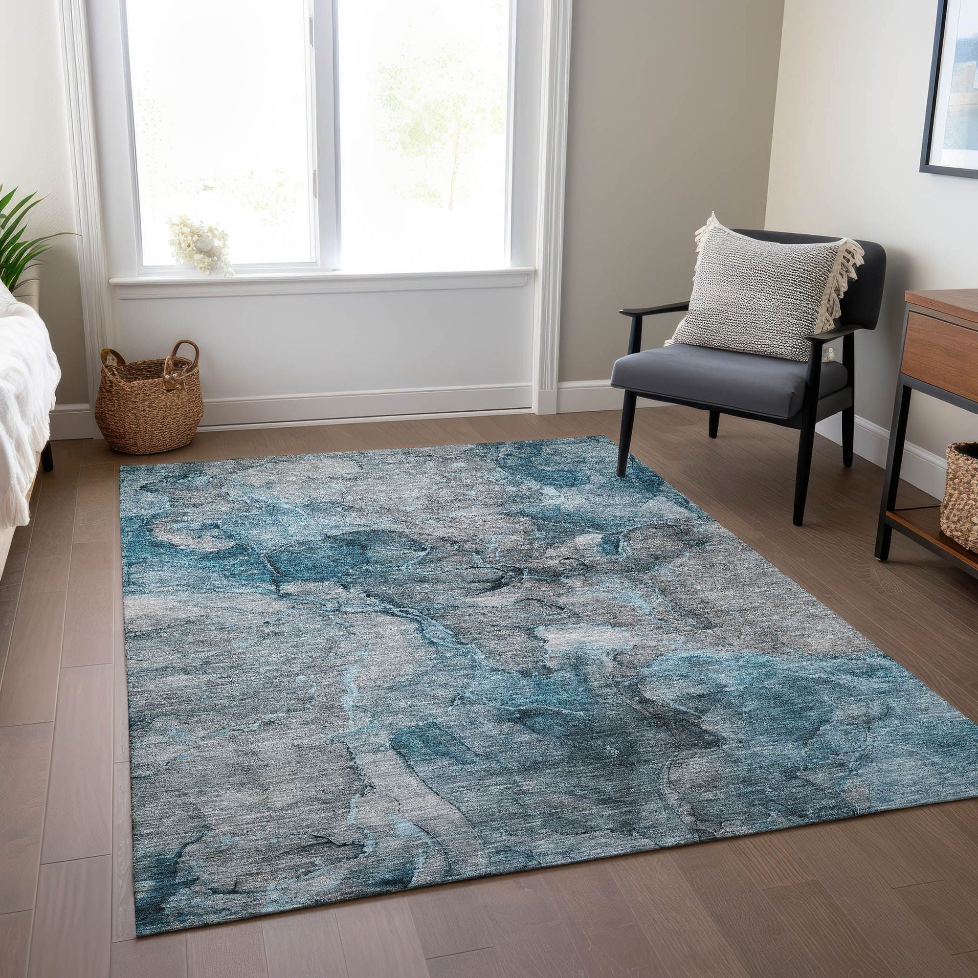 Machine Made ACN689 Teal  Rugs #color_teal 