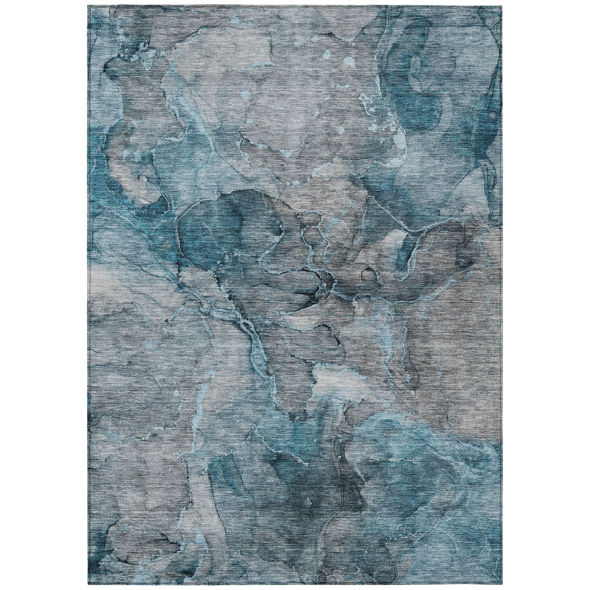 Machine Made ACN689 Teal  Rugs #color_teal 