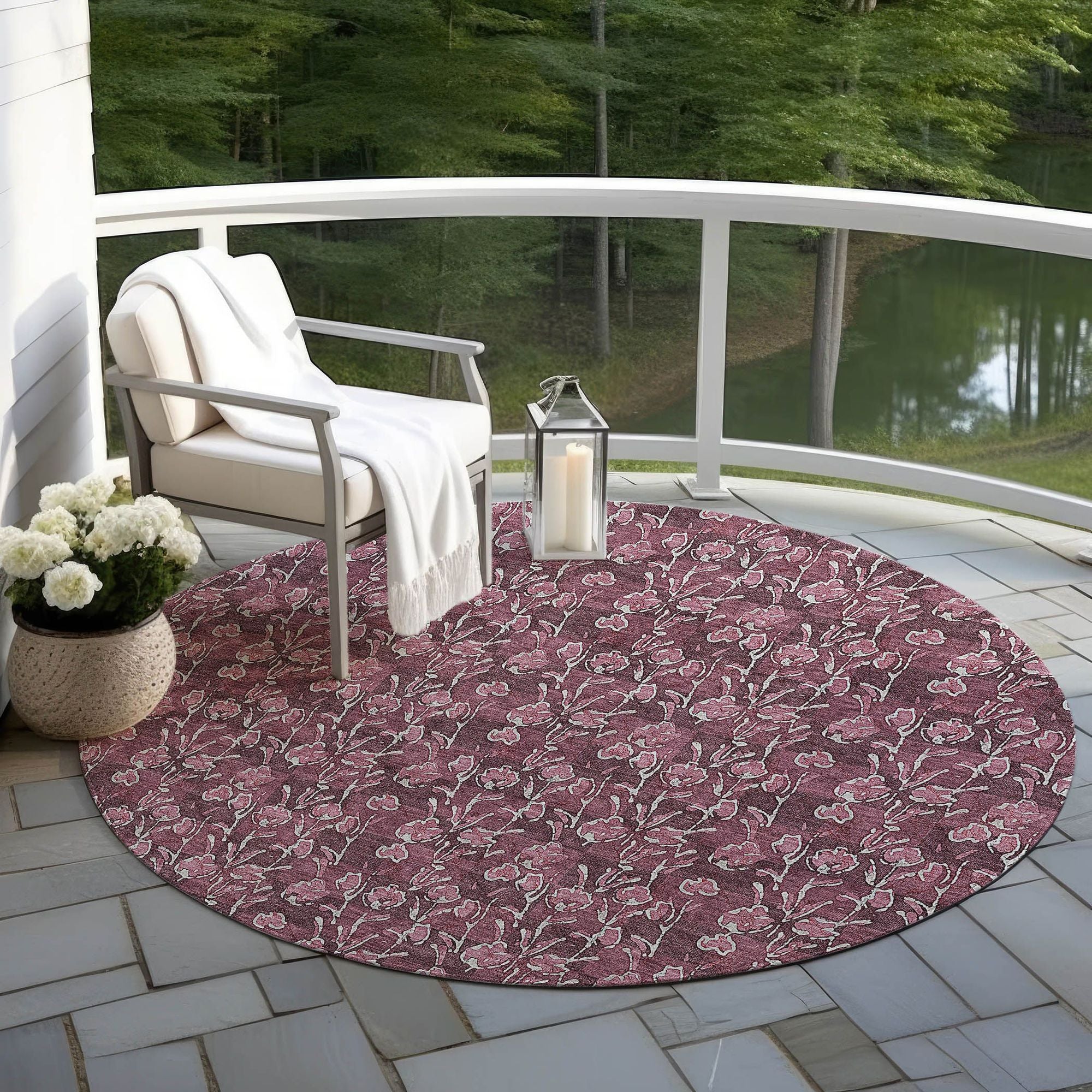 Machine Made ACN692 Merlot Red Rugs #color_merlot red