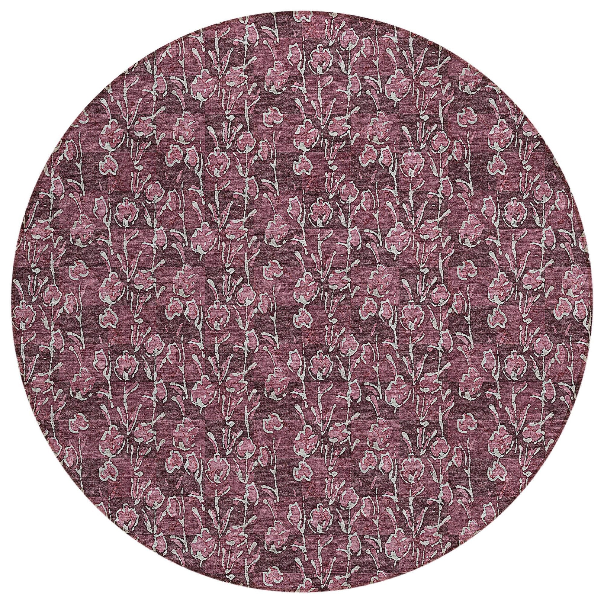 Machine Made ACN692 Merlot Red Rugs #color_merlot red