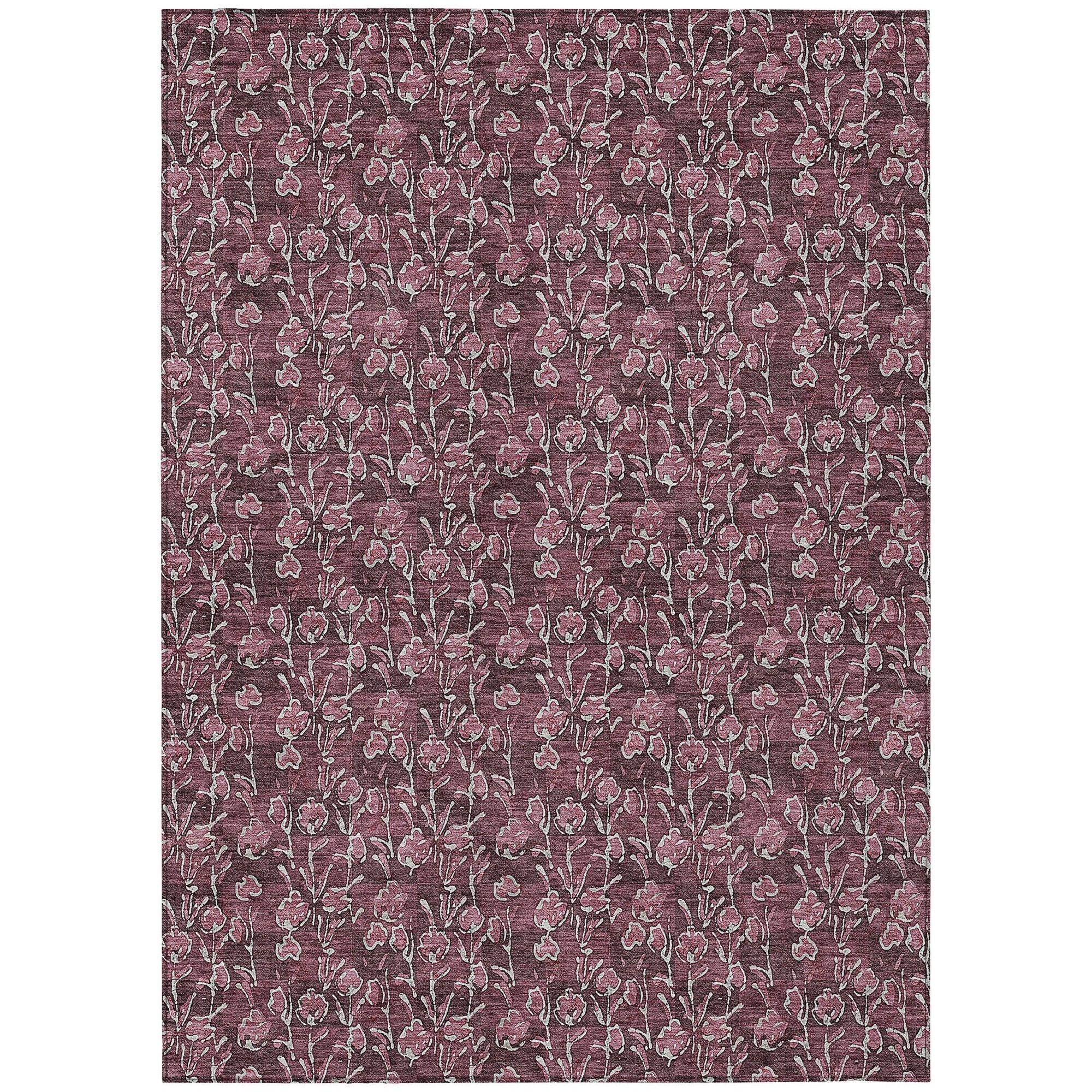 Machine Made ACN692 Merlot Red Rugs #color_merlot red