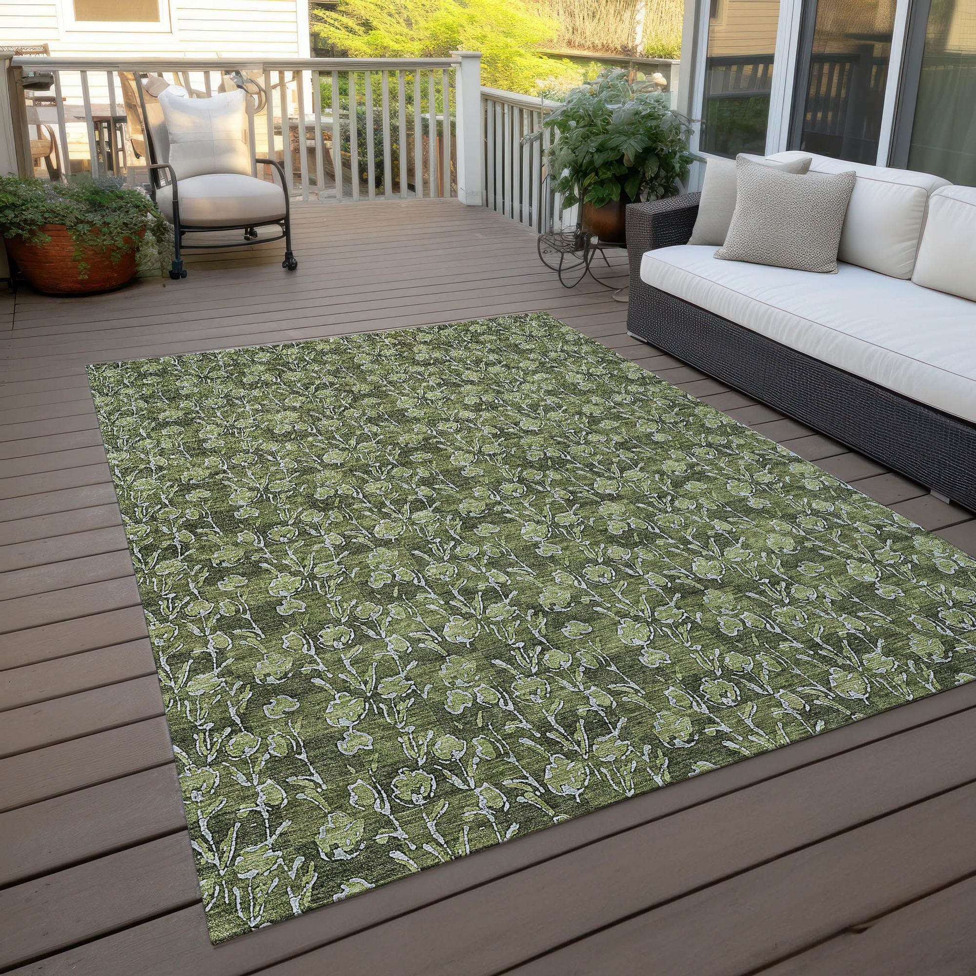 Machine Made ACN692 Olive Green Rugs #color_olive green