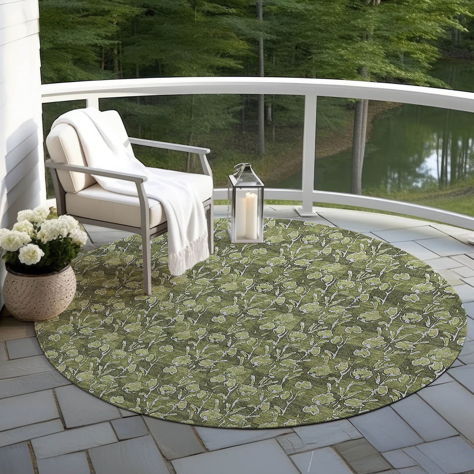 Machine Made ACN692 Olive Green Rugs #color_olive green