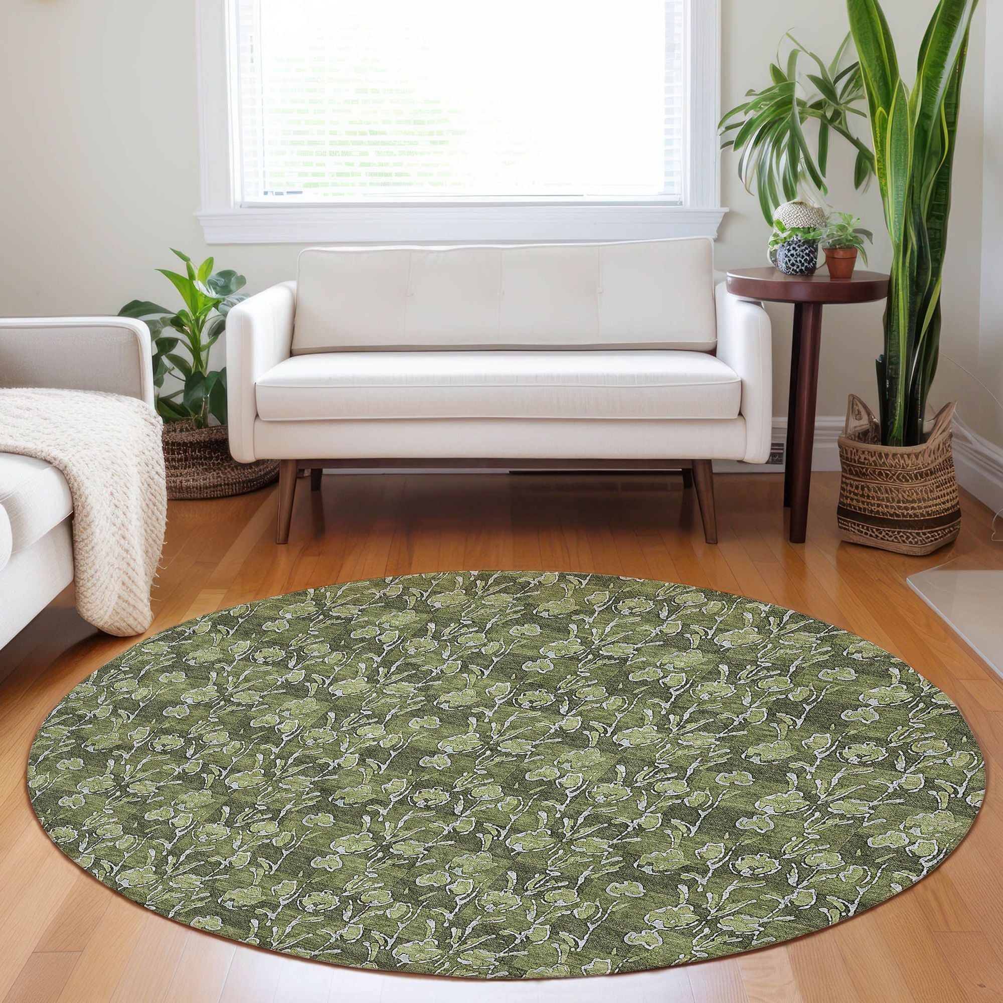 Machine Made ACN692 Olive Green Rugs #color_olive green