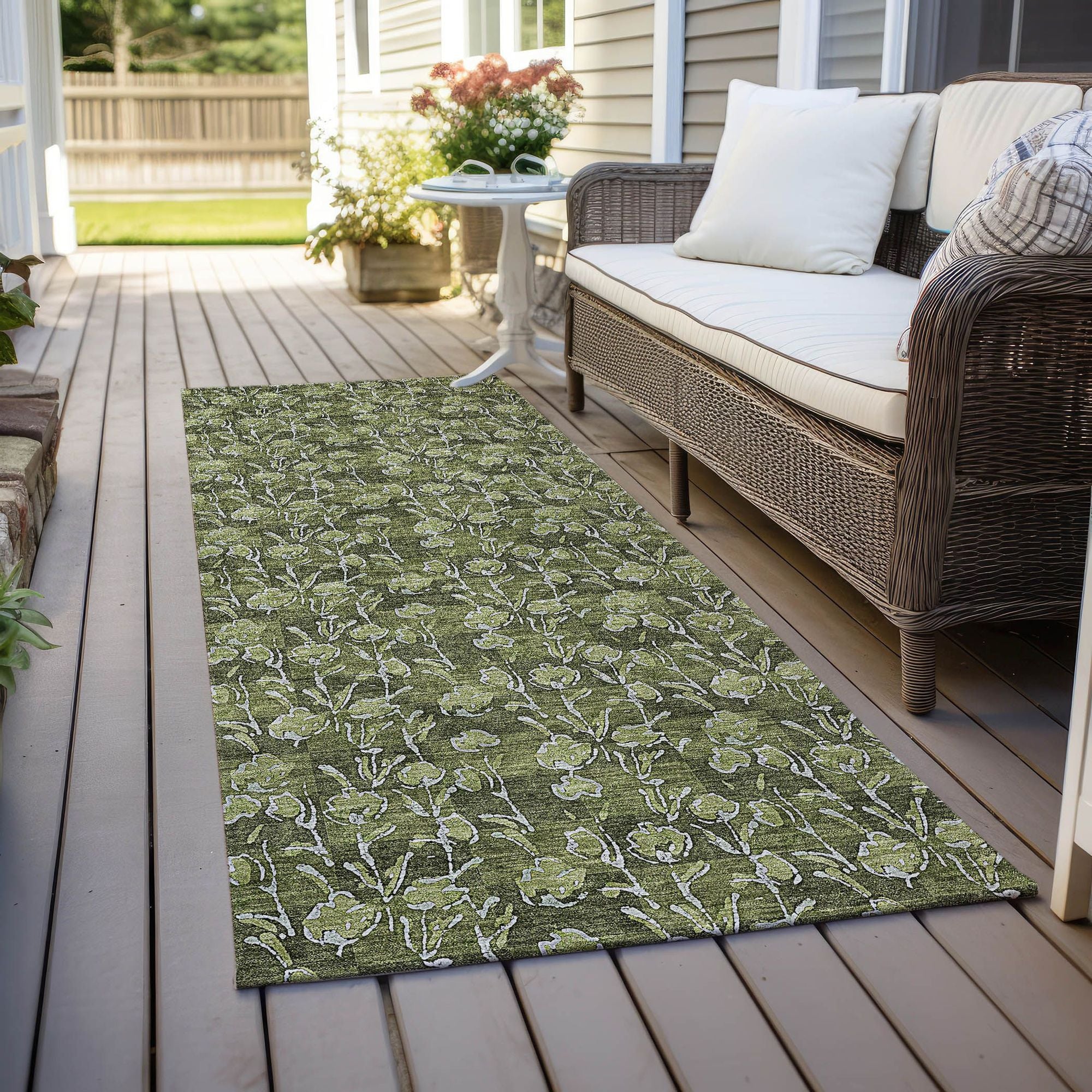 Machine Made ACN692 Olive Green Rugs #color_olive green