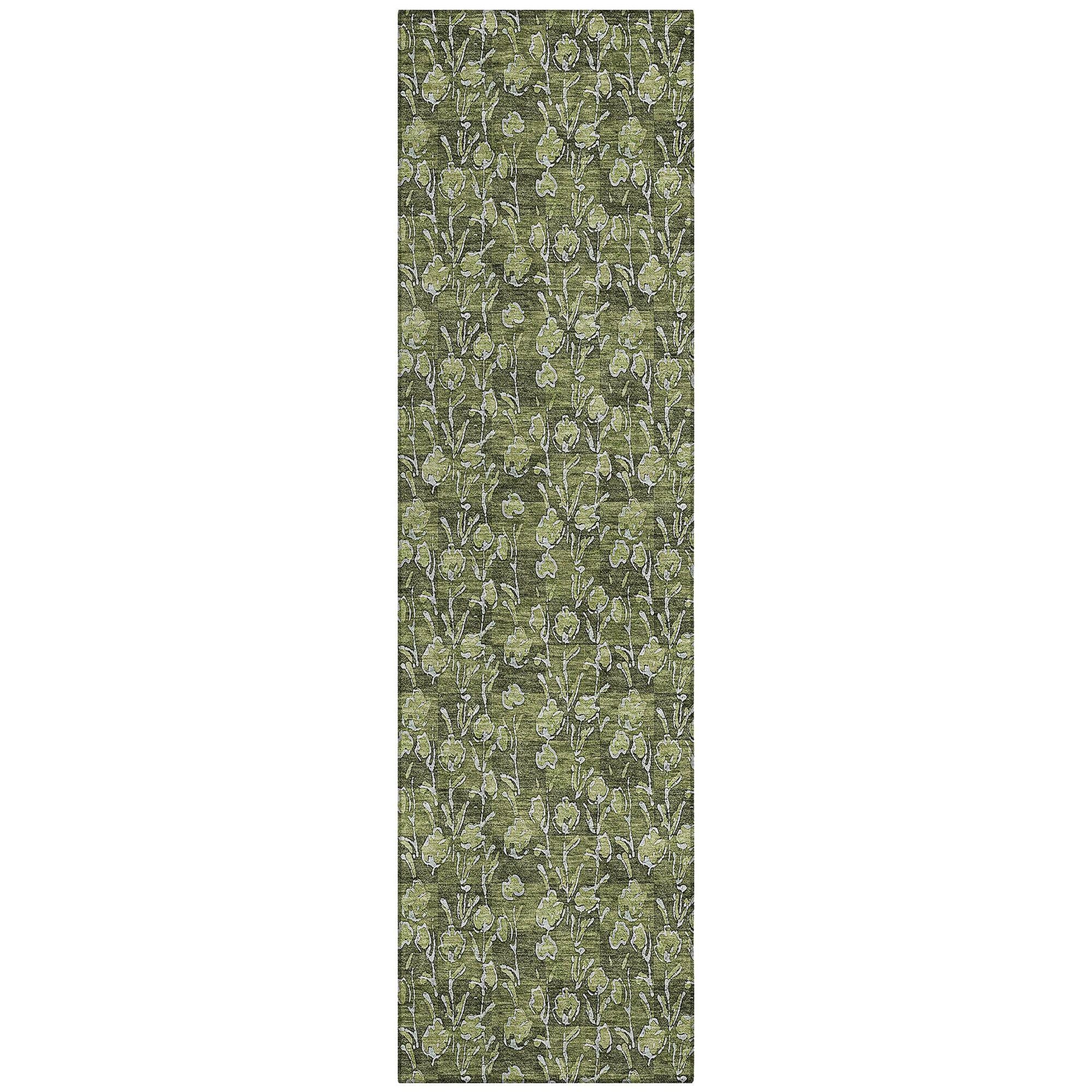 Machine Made ACN692 Olive Green Rugs #color_olive green