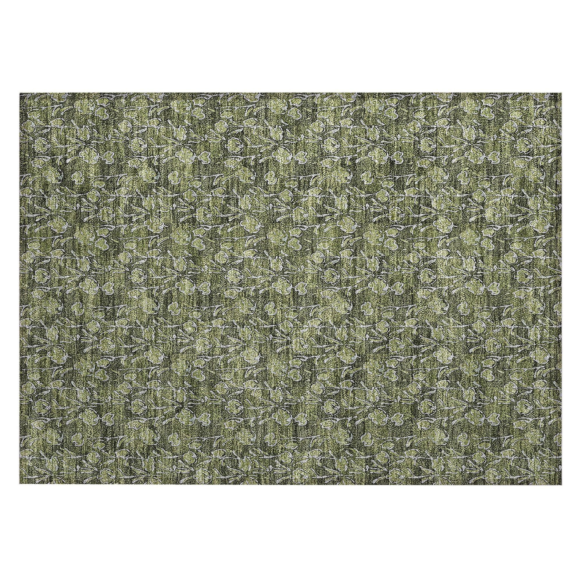 Machine Made ACN692 Olive Green Rugs #color_olive green