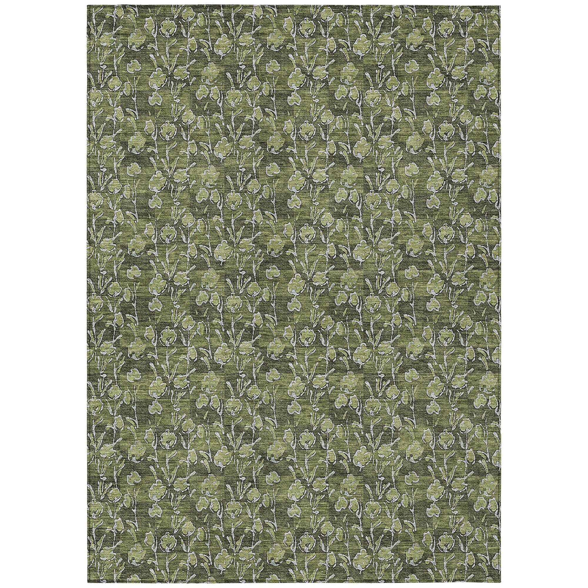 Machine Made ACN692 Olive Green Rugs #color_olive green