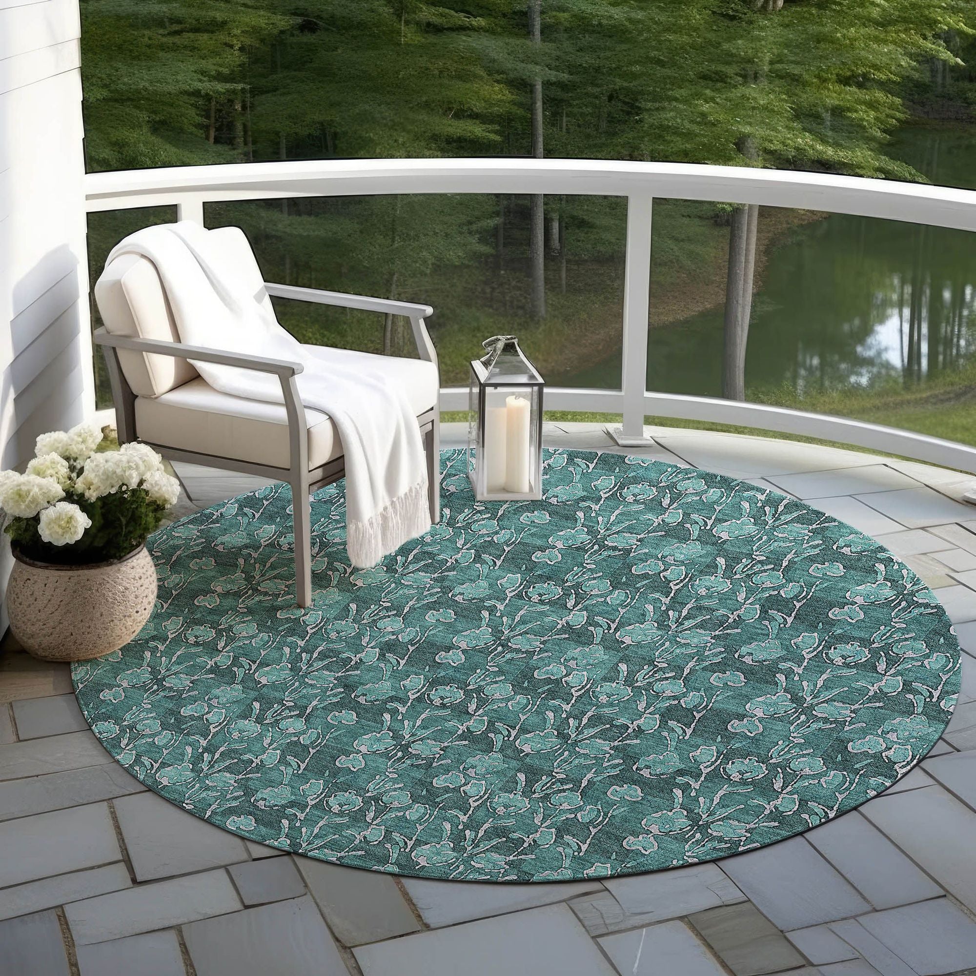 Machine Made ACN692 Teal  Rugs #color_teal 