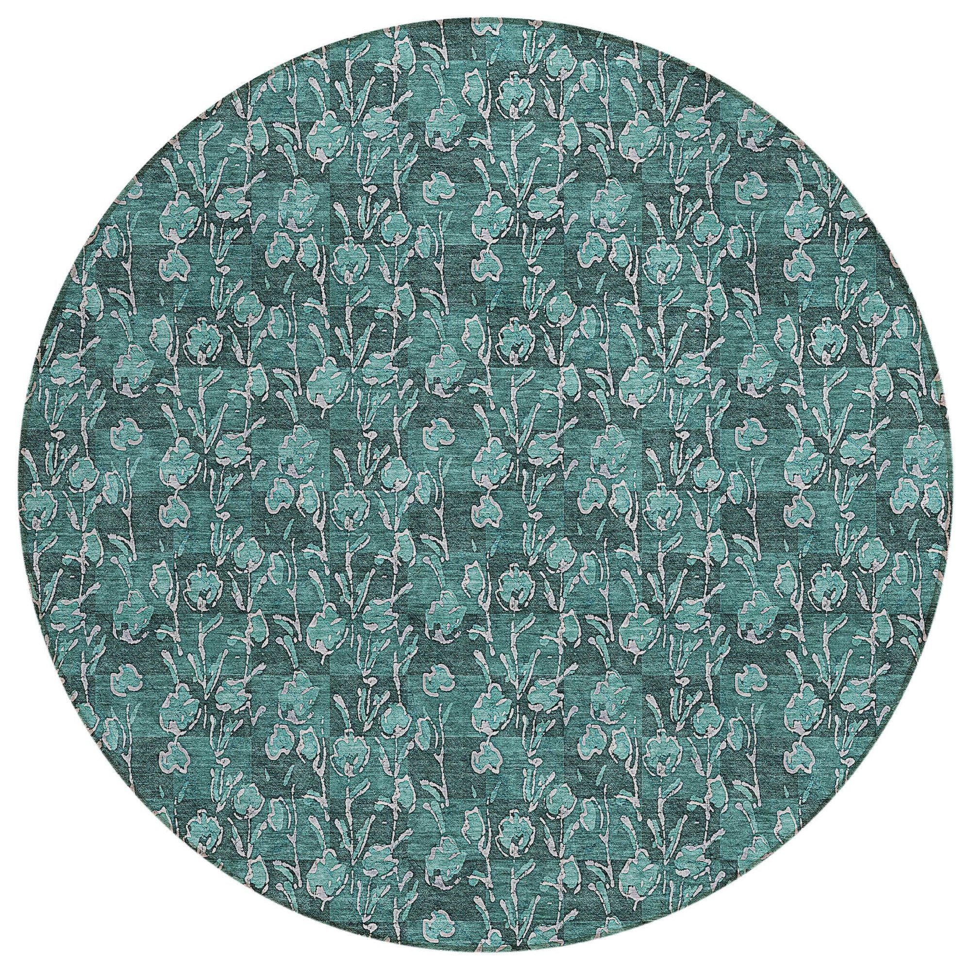 Machine Made ACN692 Teal  Rugs #color_teal 