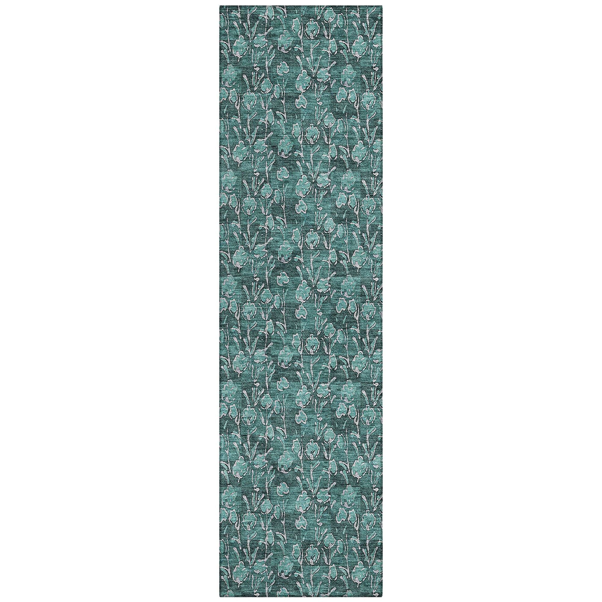 Machine Made ACN692 Teal  Rugs #color_teal 