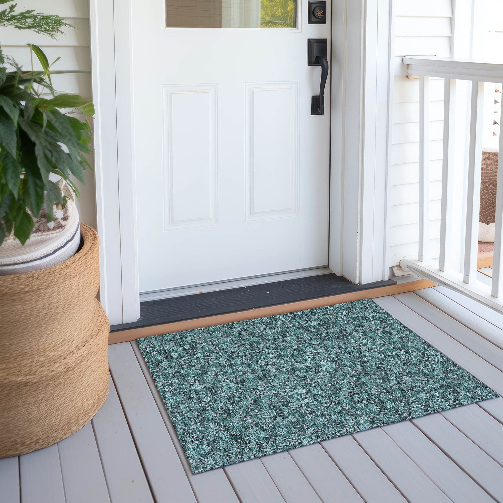 Machine Made ACN692 Teal  Rugs #color_teal 