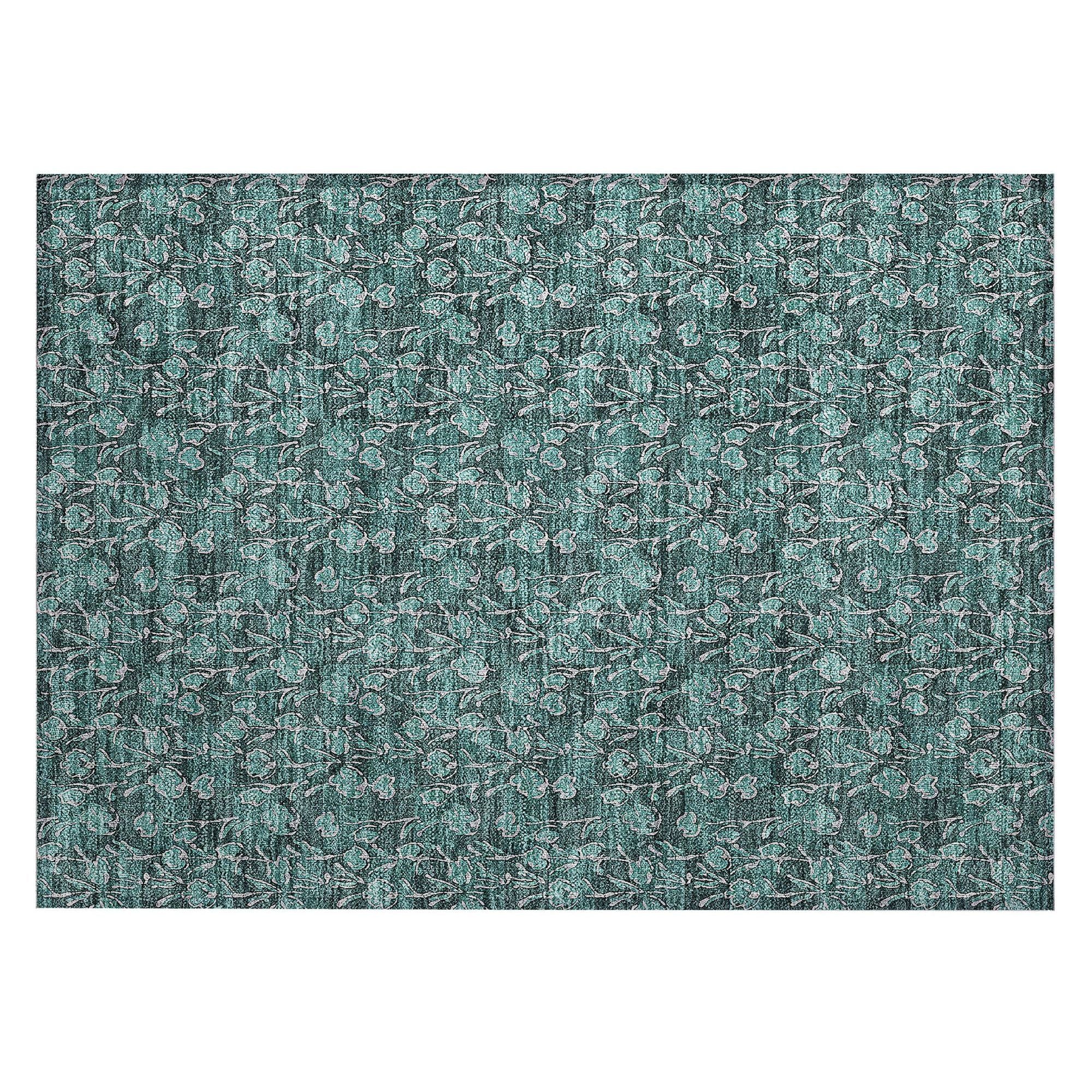 Machine Made ACN692 Teal  Rugs #color_teal 