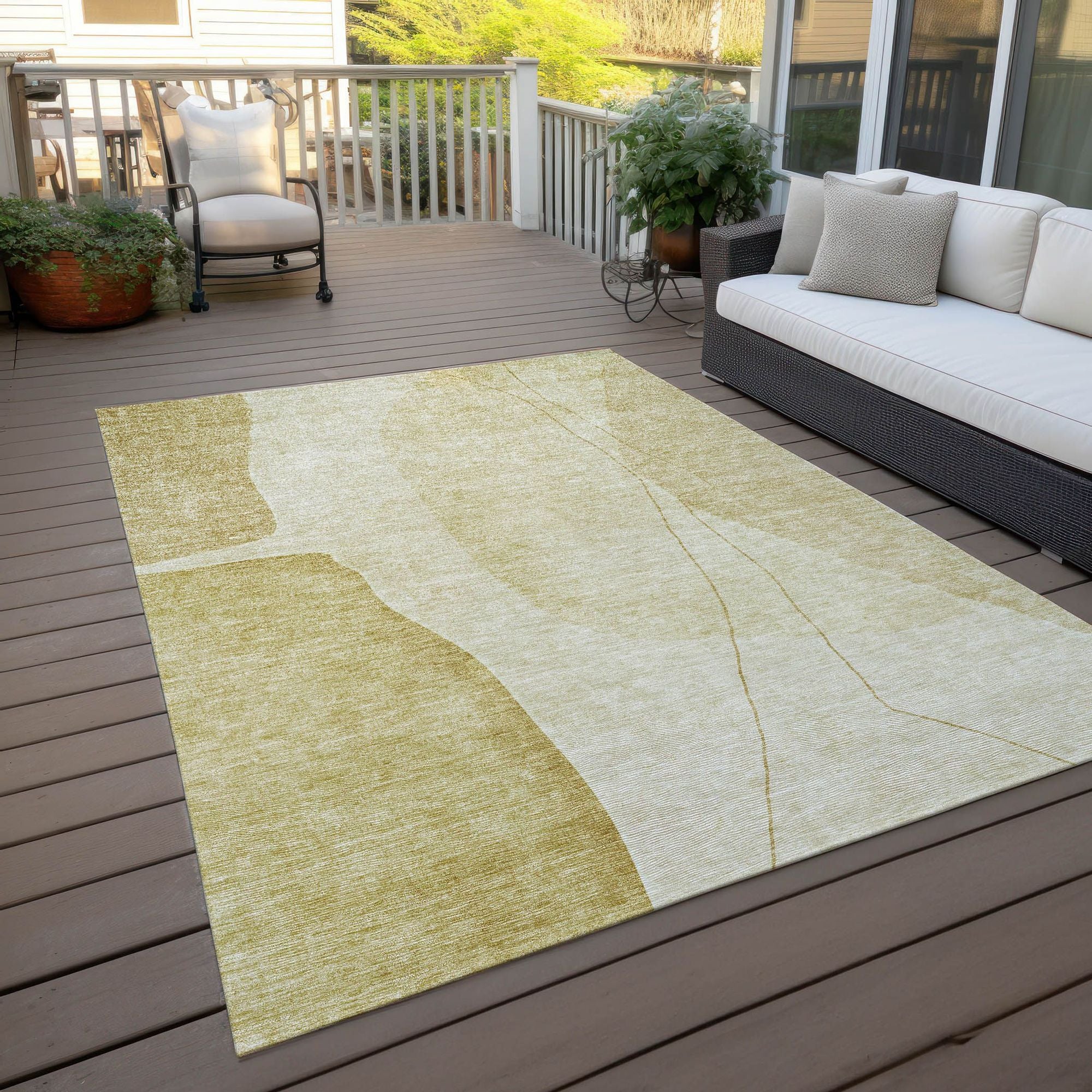 Machine Made ACN696 Gold  Rugs #color_gold 