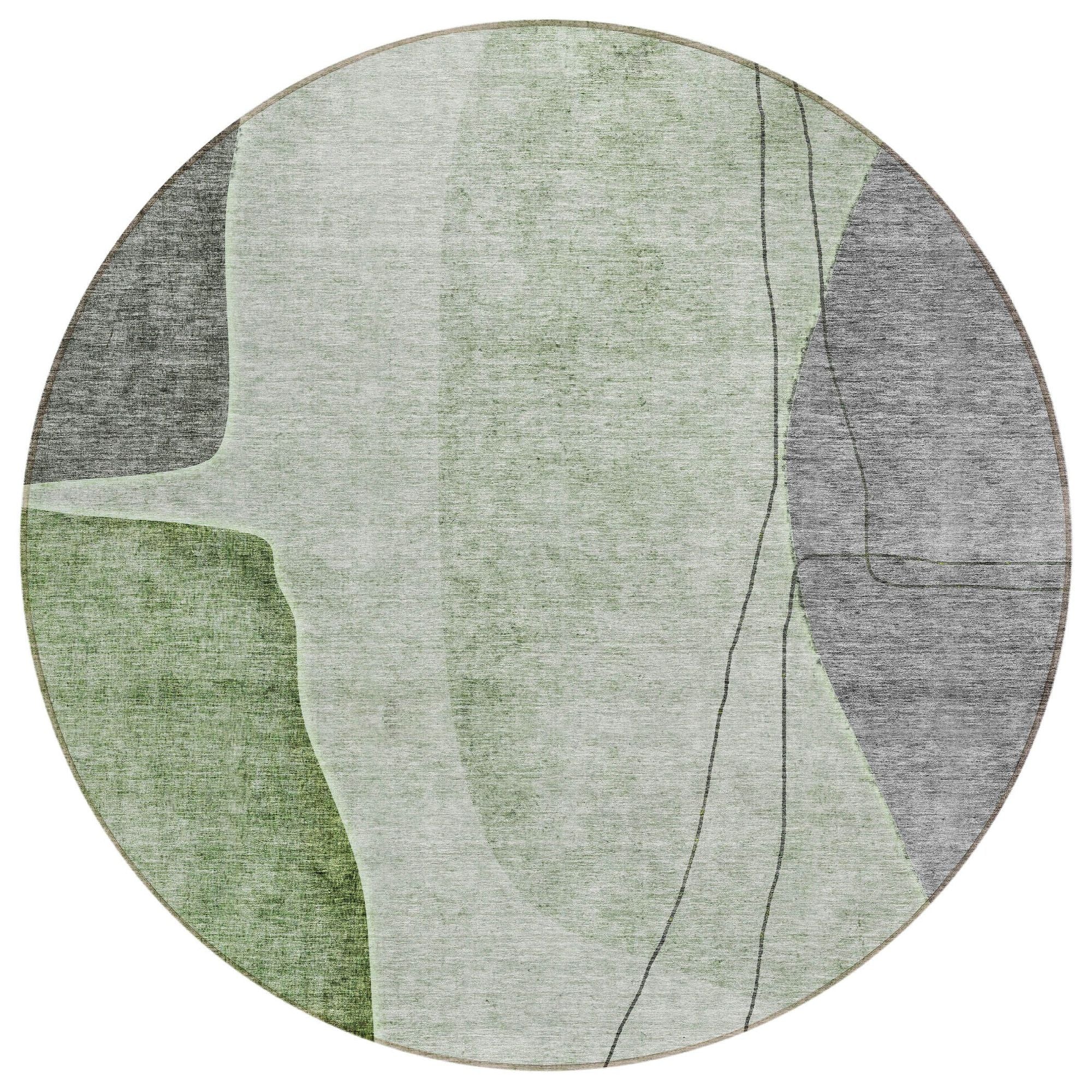 Machine Made ACN696 Green  Rugs #color_green 