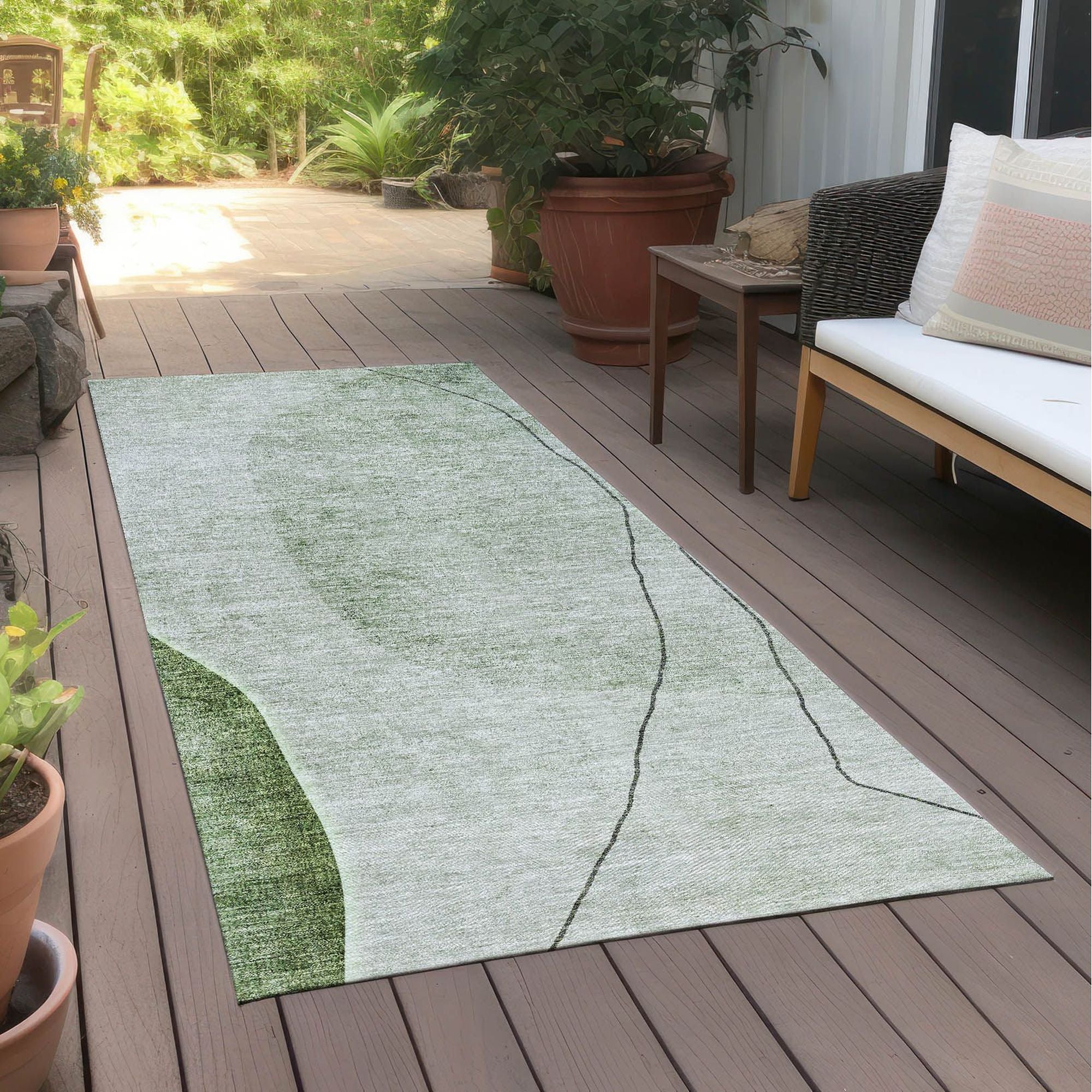 Machine Made ACN696 Green  Rugs #color_green 