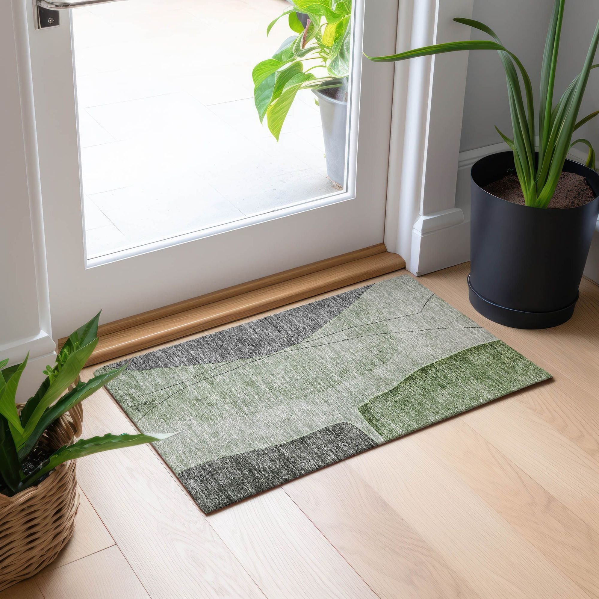 Machine Made ACN696 Green  Rugs #color_green 