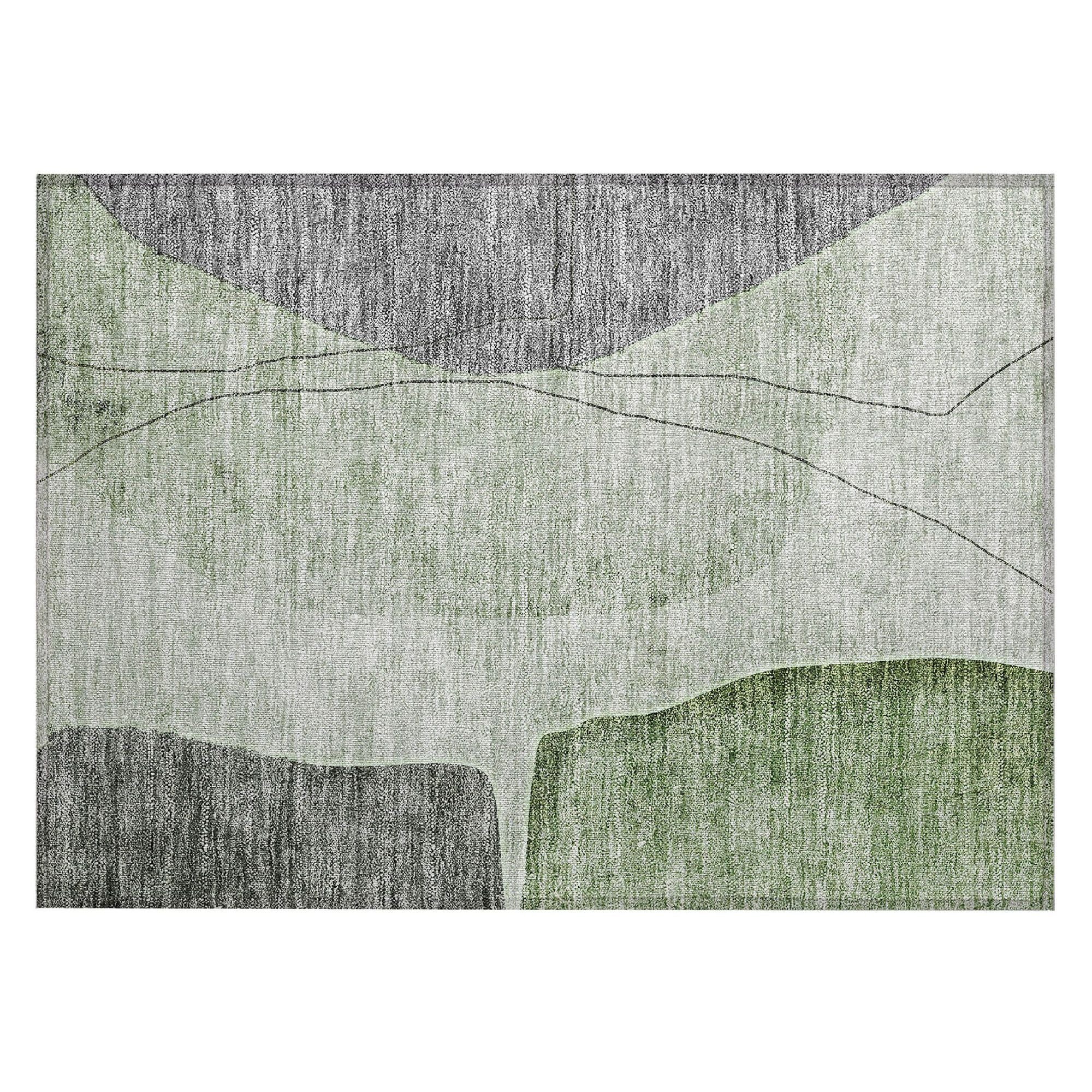 Machine Made ACN696 Green  Rugs #color_green 