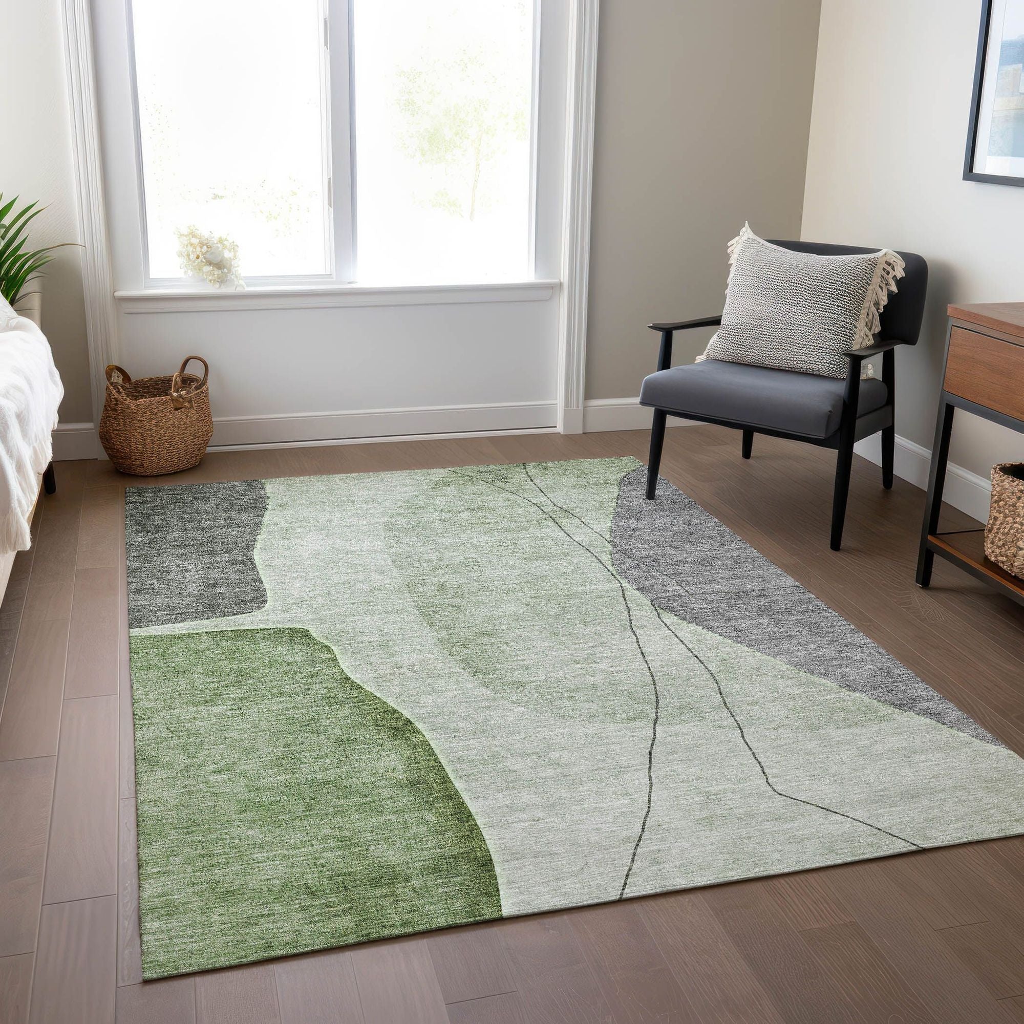 Machine Made ACN696 Green  Rugs #color_green 