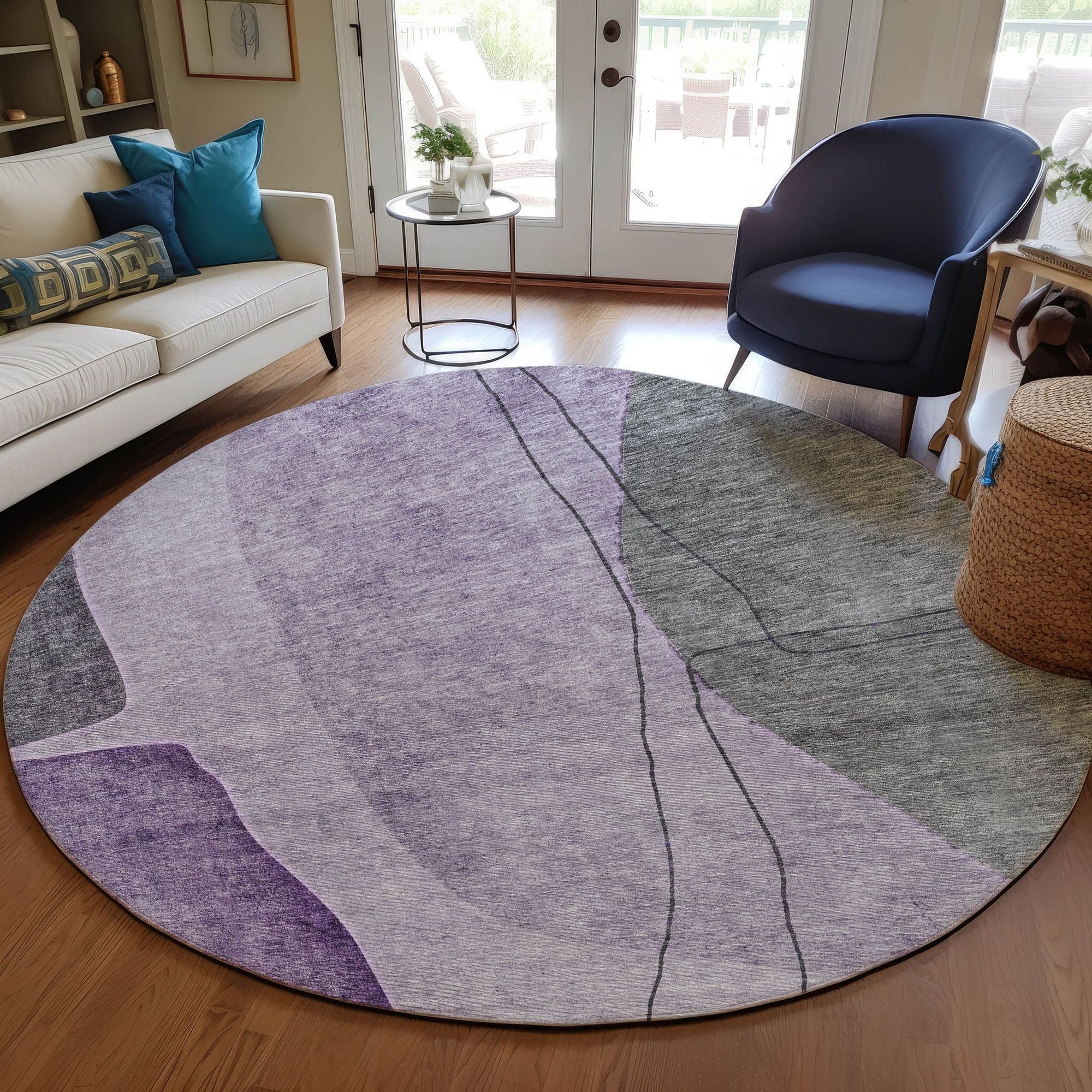 Machine Made ACN696 Purple  Rugs #color_purple 