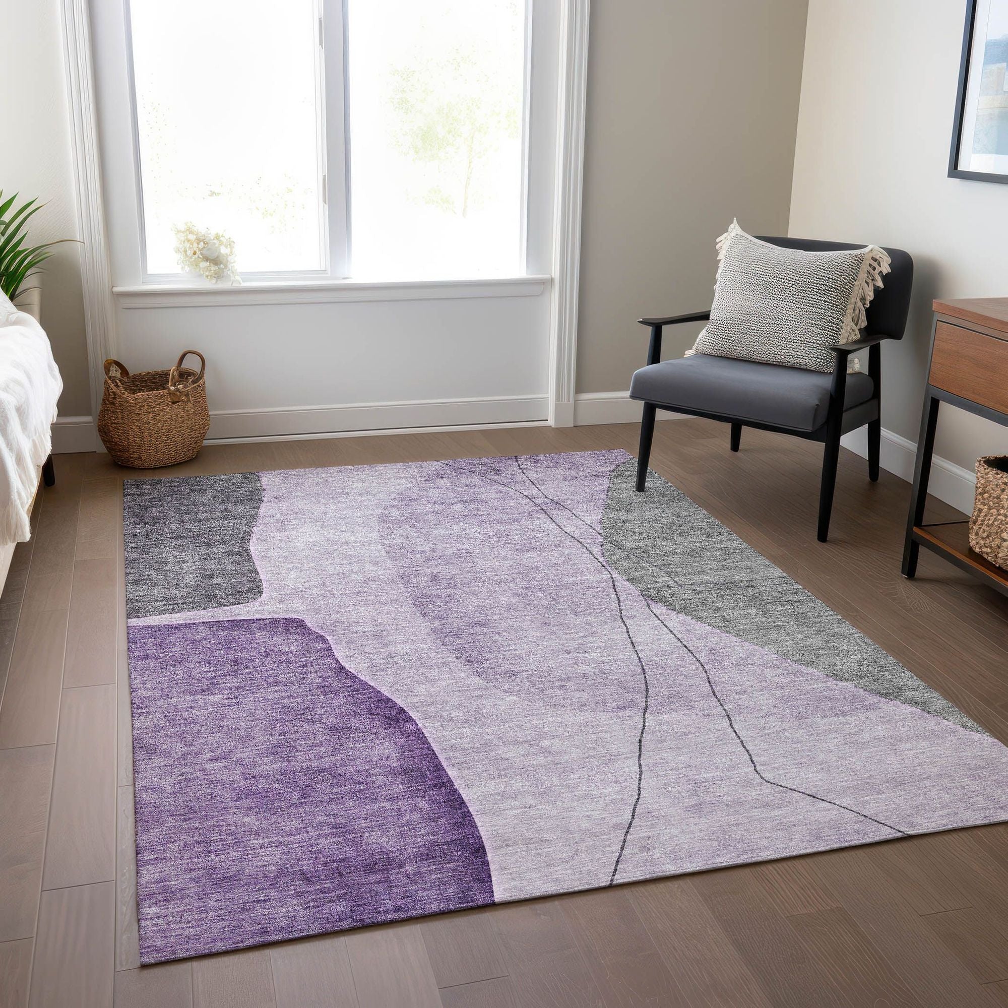 Machine Made ACN696 Purple  Rugs #color_purple 